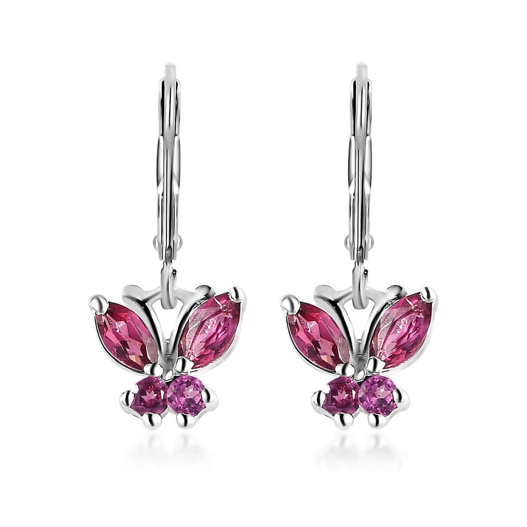 Butterfly Earrings for Women 925 Sterling Silver Lever Back Dangle Birthstone Earrings Birthday Christmas Gifts for Women