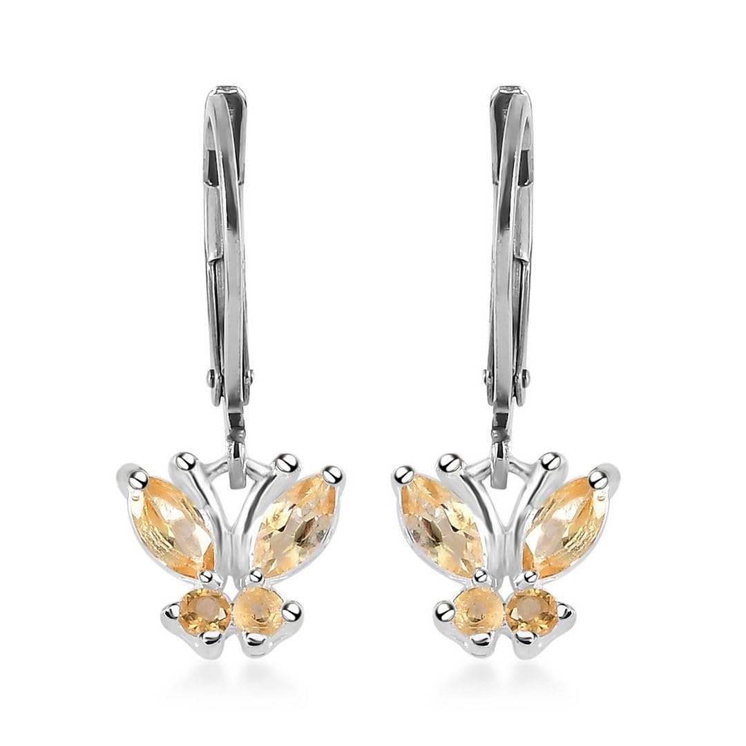 Butterfly Earrings for Women 925 Sterling Silver Lever Back Dangle Birthstone Earrings Birthday Christmas Gifts for Women