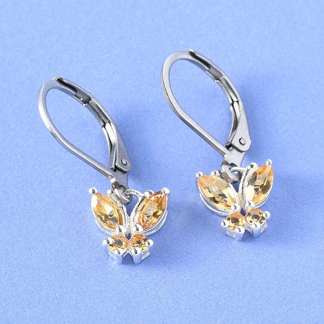 Butterfly Earrings for Women 925 Sterling Silver Lever Back Dangle Birthstone Earrings Birthday Christmas Gifts for Women - Image 4