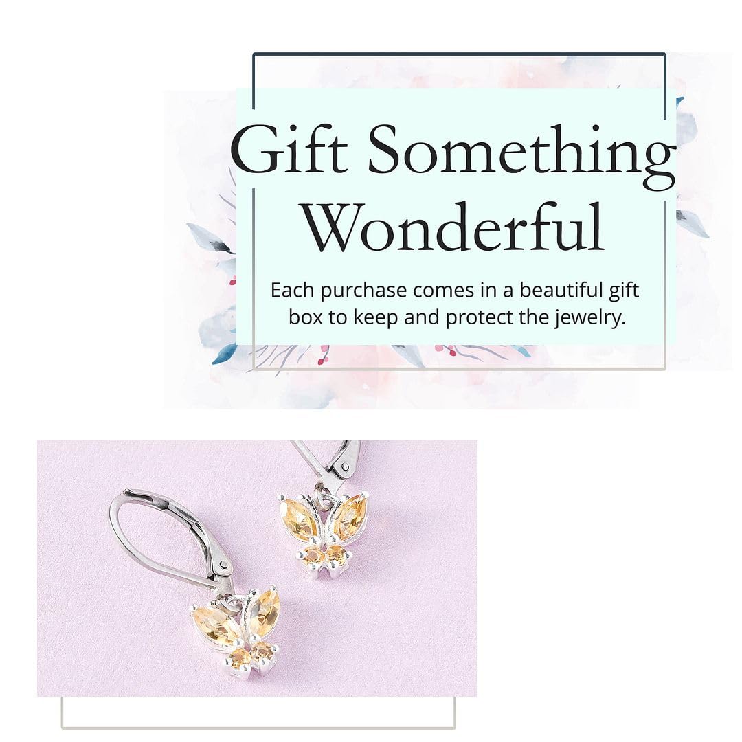 Butterfly Earrings for Women 925 Sterling Silver Lever Back Dangle Birthstone Earrings Birthday Christmas Gifts for Women - Image 6