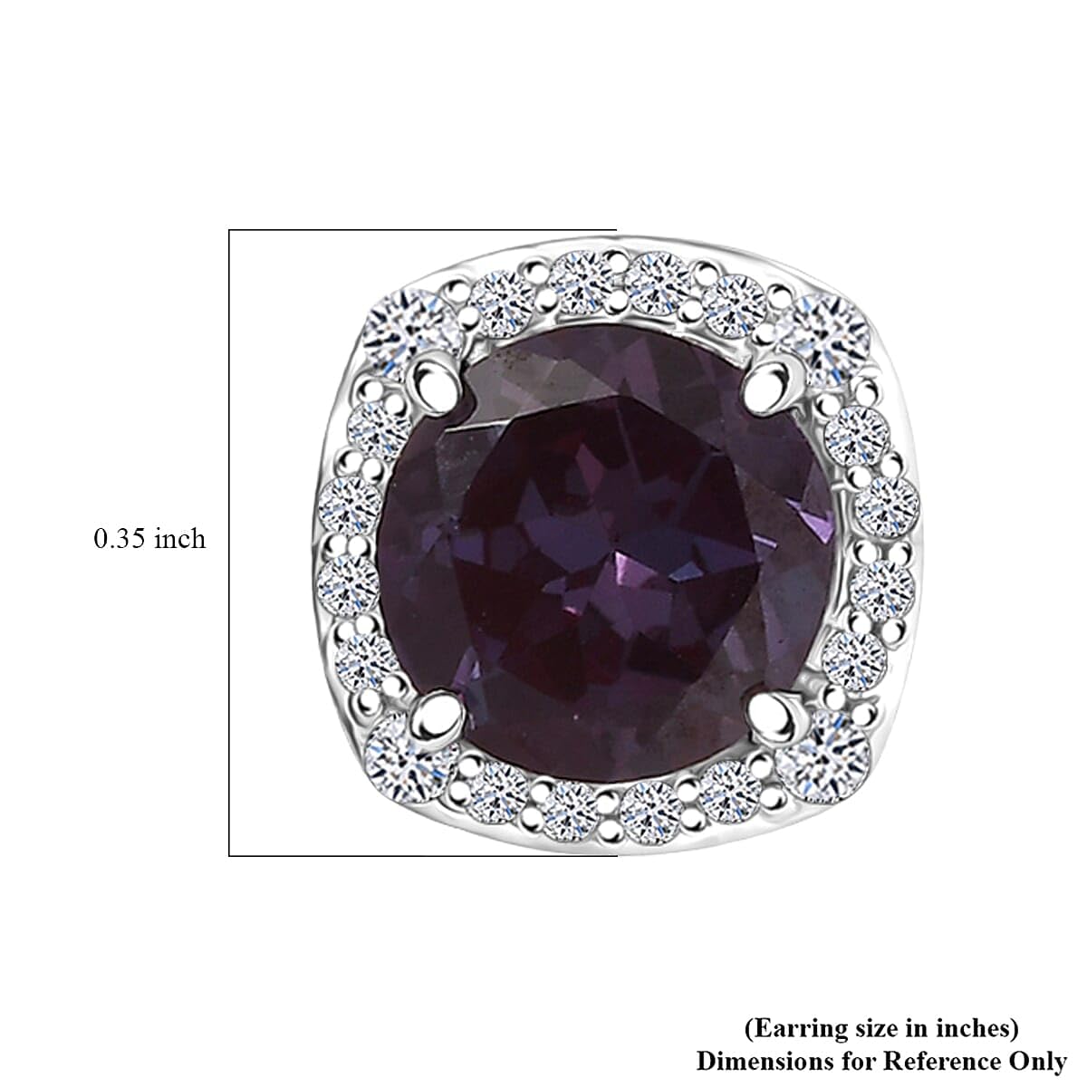 Certified & Appraised AAA Luxuriant Lab Grown Alexandrite and G-H SI Lab Grown Diamond 2.90 ctw Earrings in 10K White Gold Christmas Gifts - Image 3