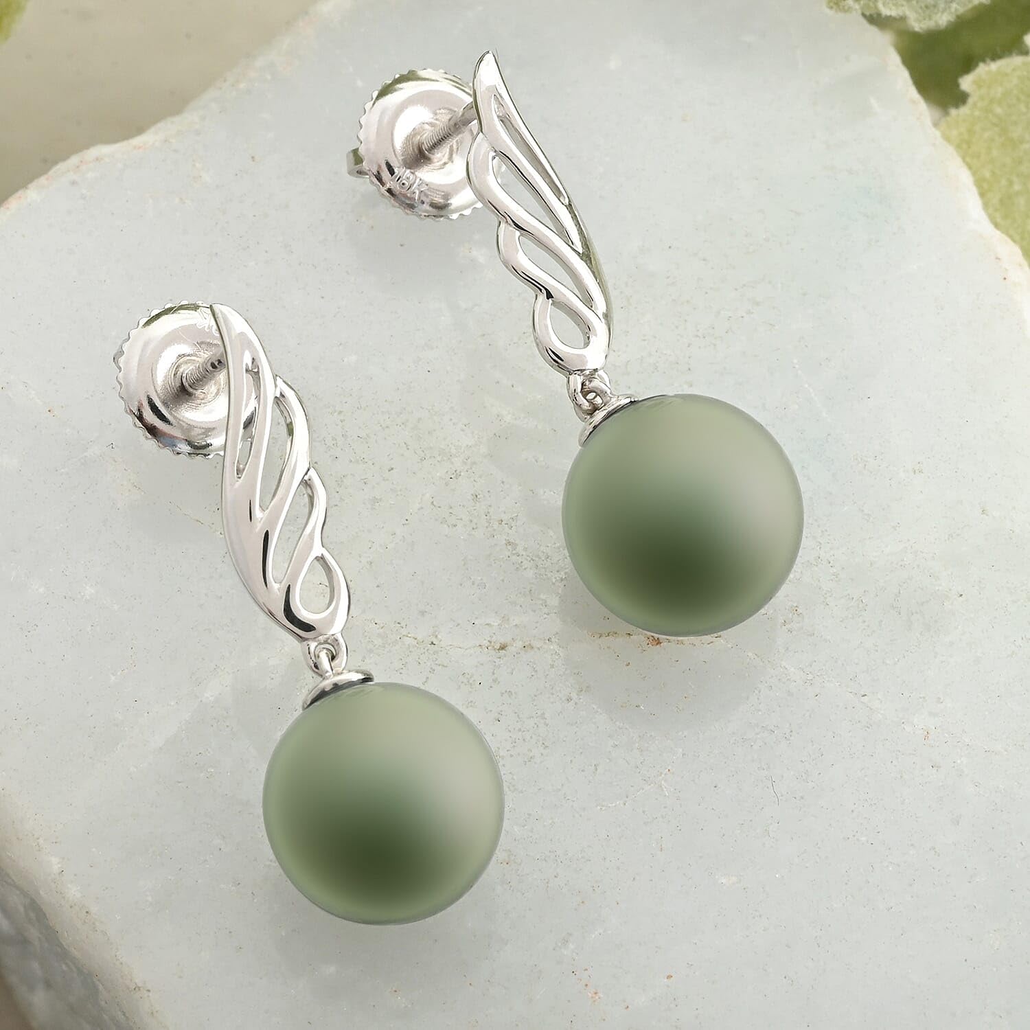Certified & Appraised Iliana 18K White Gold AAA Pearl 8.5-9mm Earrings Christmas Gifts - Image 2