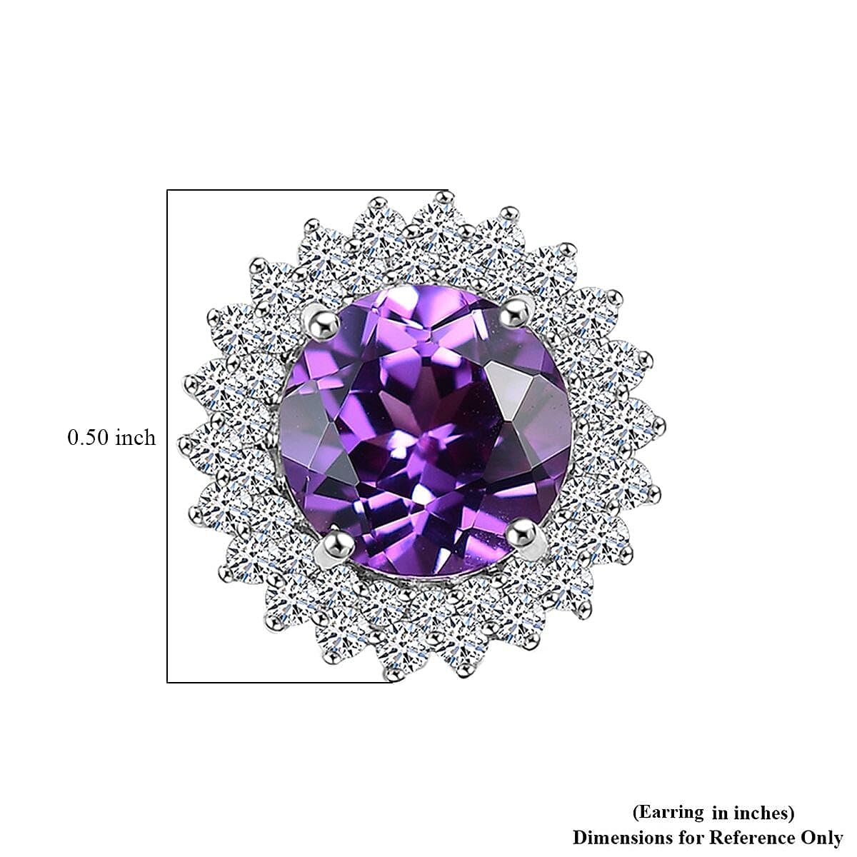 Certified & Appraised Luxuriant 10K White Gold AAA Lab Grown Purple Sapphire and E-F VS Lab Grown Diamond 4.54 ctw Earrings Christmas Gifts - Image 4