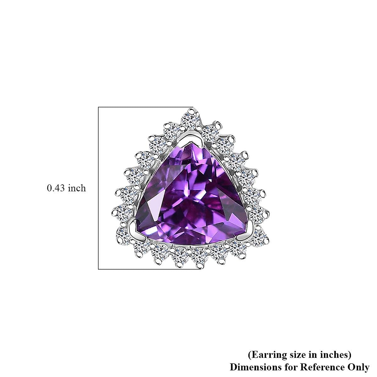 Certified & Appraised Luxuriant 10K White Gold AAA Lab Grown Purple Sapphire and E-F VS Lab Grown Diamond 3.51 ctw Earrings Christmas Gifts - Image 2