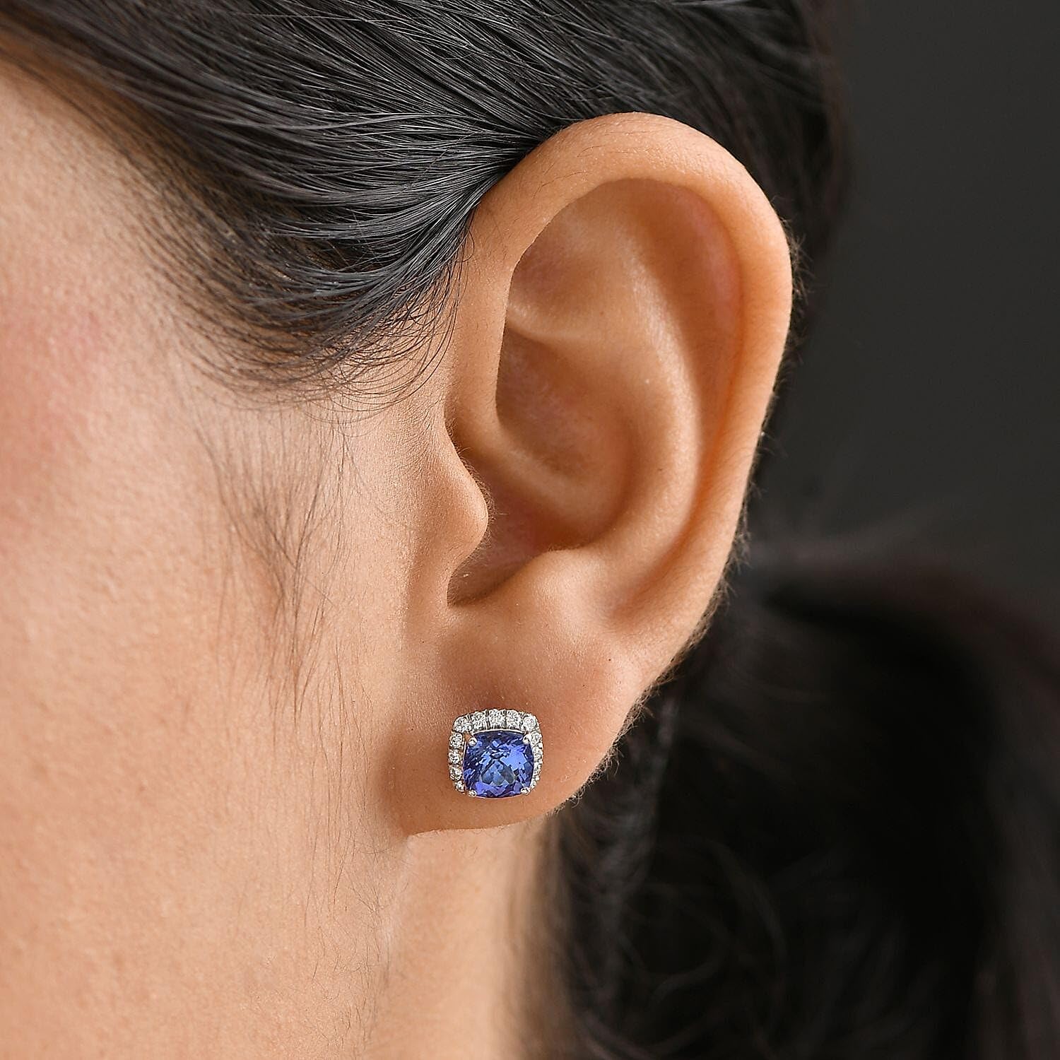 Certified & Appraised Rhapsody AAAA Tanzanite and EF VS Diamond 2.80 ctw Stud Earrings in 950 Platinum Christmas Gifts - Image 3