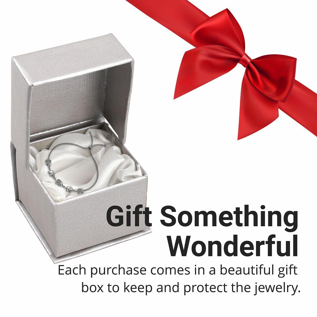Charm Bracelet - Elephant, Dolphin & Dragonfly Bolo Bracelets for Women - Platinum Plated 925 Sterling Silver & Steel Adjustable Bracelet with Cubic Zirconia Crystals - 9.5" Christmas Gifts - Image 6