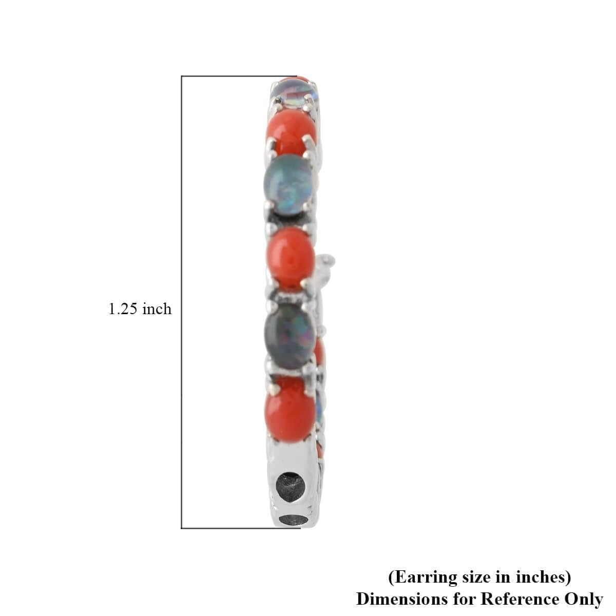 Coral Opal 925 Sterling Silver Rhodium Plated Inside-Out Hoops Hoop Earrings for Women Jewelry 7.10 Grams Ct 4.71 Birthday Christmas Gifts for Women - Image 5