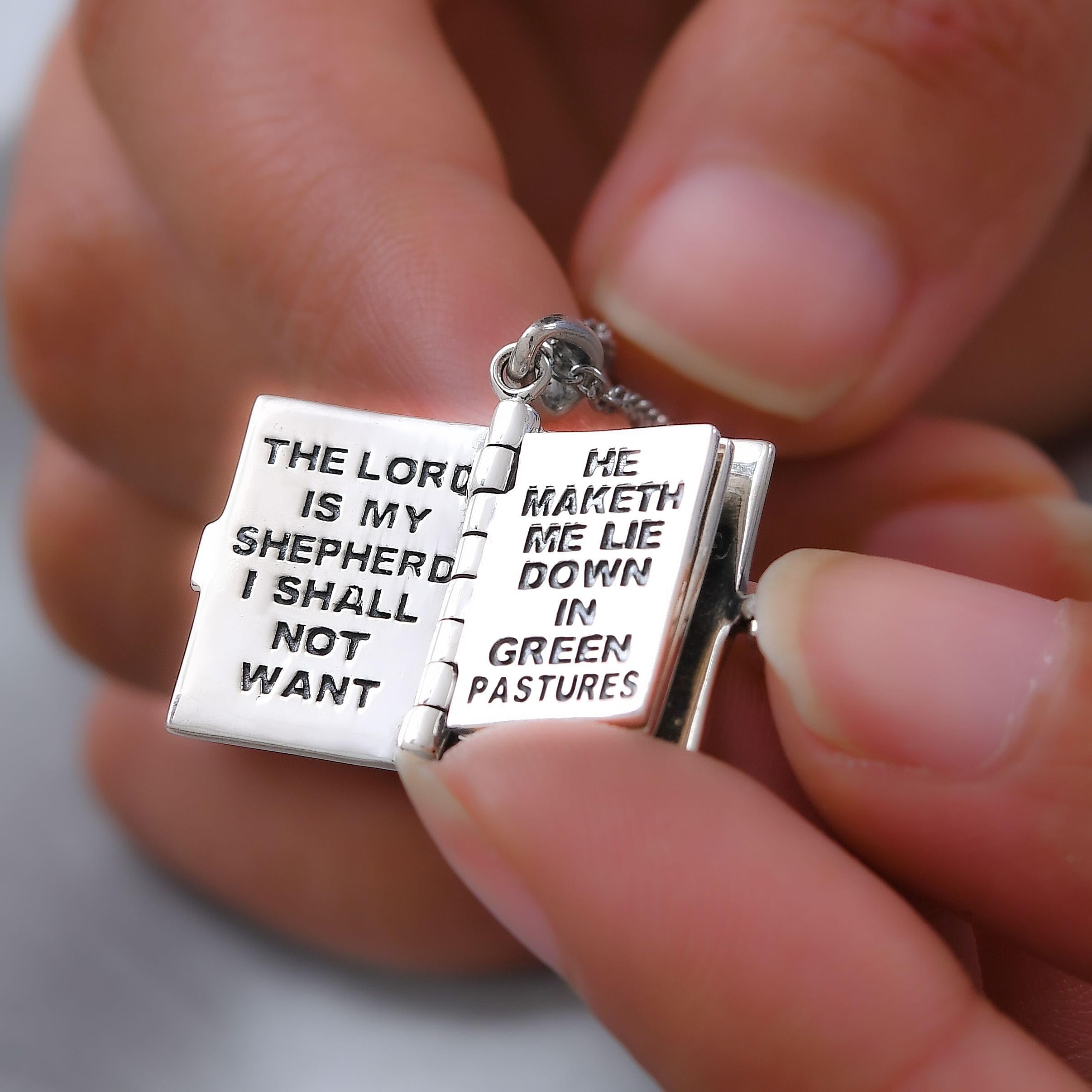 Cross Necklace for Women Openable Holy Bible Pendant 925 Sterling Silver Metal Pages Inside with 20 Inch Stainless Steel Chain Christian Jewelry Birthday Christmas Gifts for Women - Image 4