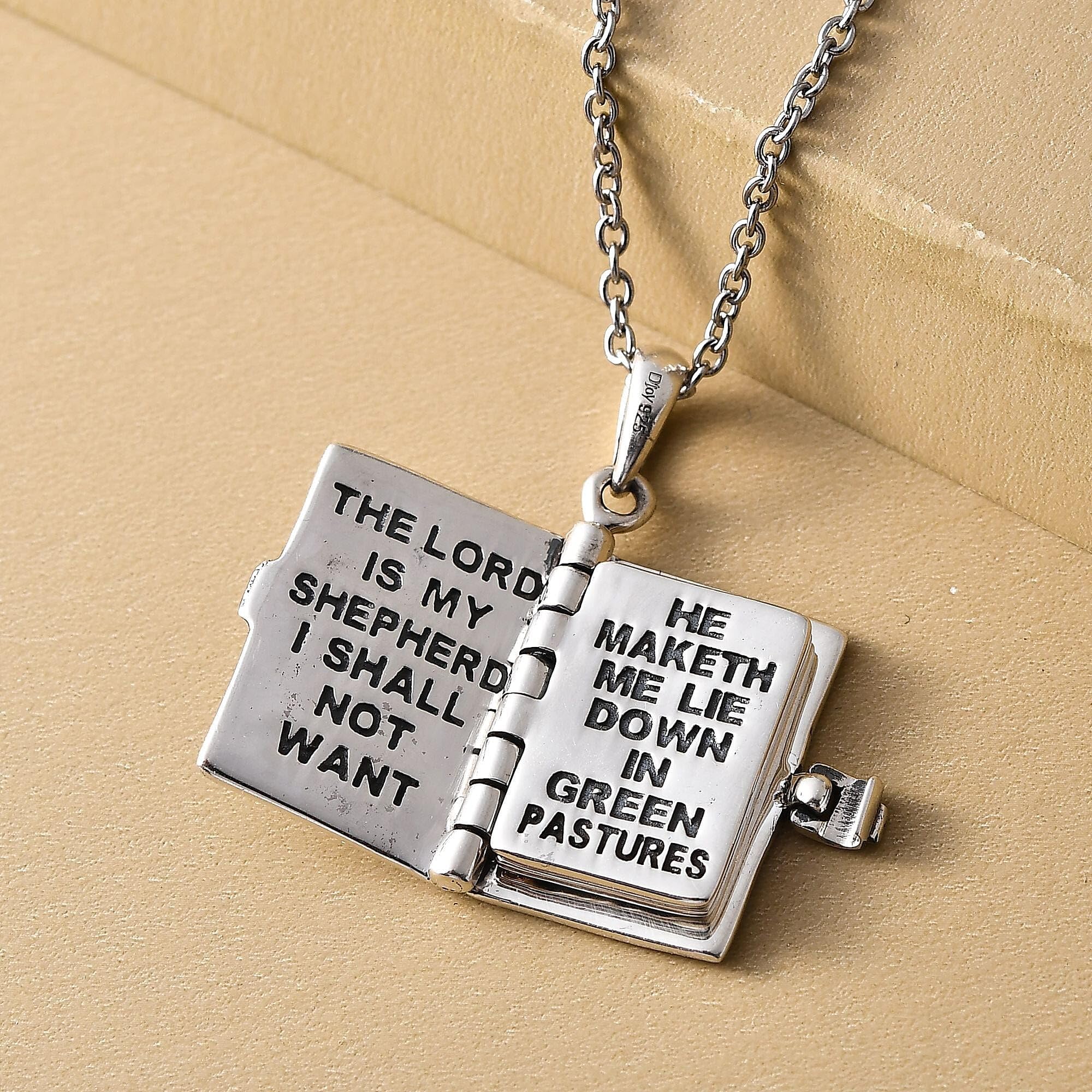 Cross Necklace for Women Openable Holy Bible Pendant 925 Sterling Silver Metal Pages Inside with 20 Inch Stainless Steel Chain Christian Jewelry Birthday Christmas Gifts for Women - Image 6