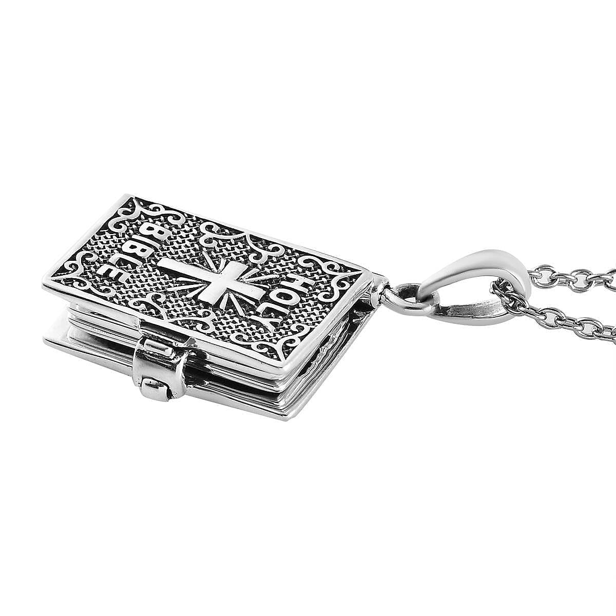 Cross Necklace for Women Openable Holy Bible Pendant 925 Sterling Silver Metal Pages Inside with 20 Inch Stainless Steel Chain Christian Jewelry Birthday Christmas Gifts for Women - Image 7