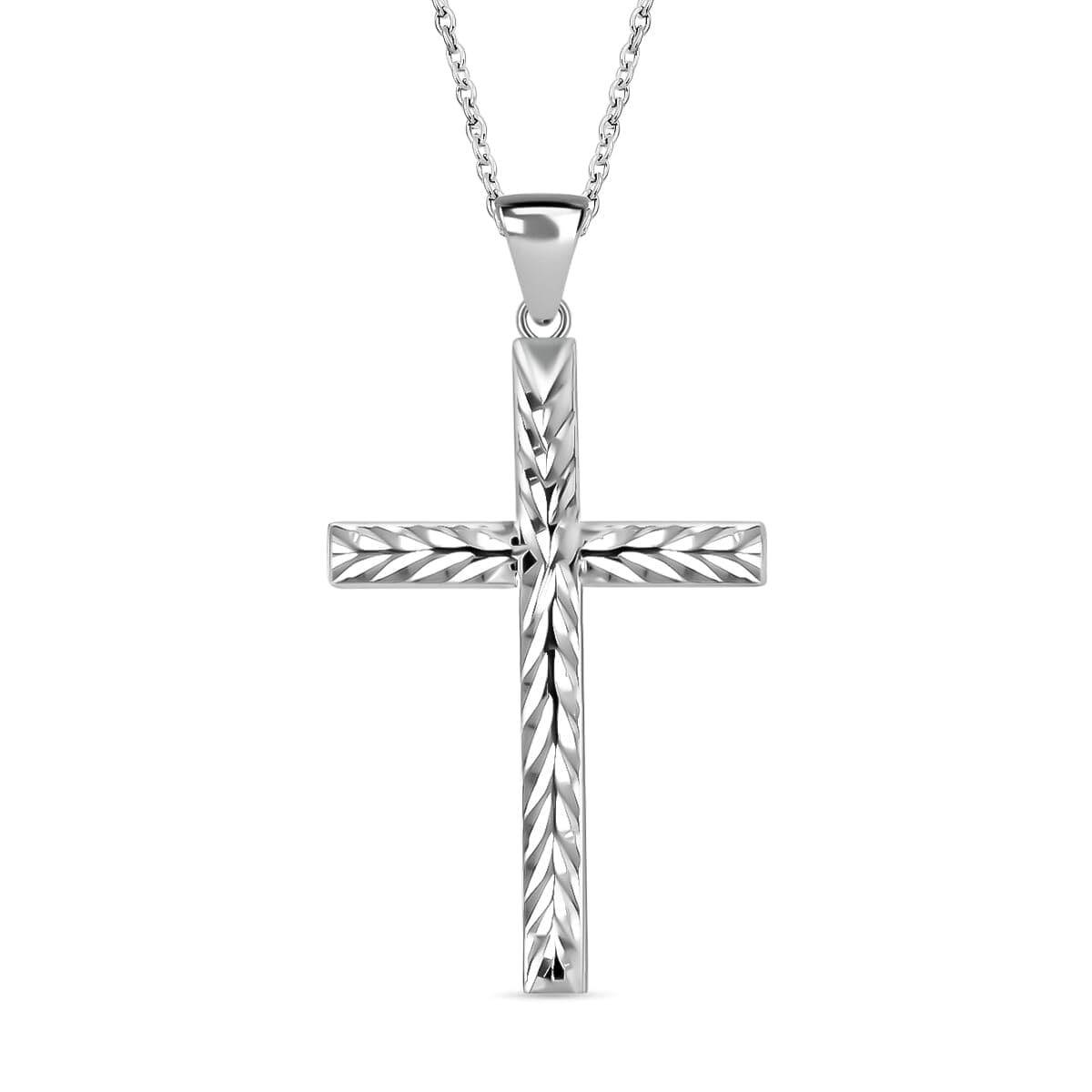 Cross Pendant Necklace 925 Sterling Silver 2.30 G - Catholic Faith Christian Religious Birthday Jewelry for Women - Cute Shiny Durable Her Engagement Wedding Anniversary Birthday Christmas Gifts