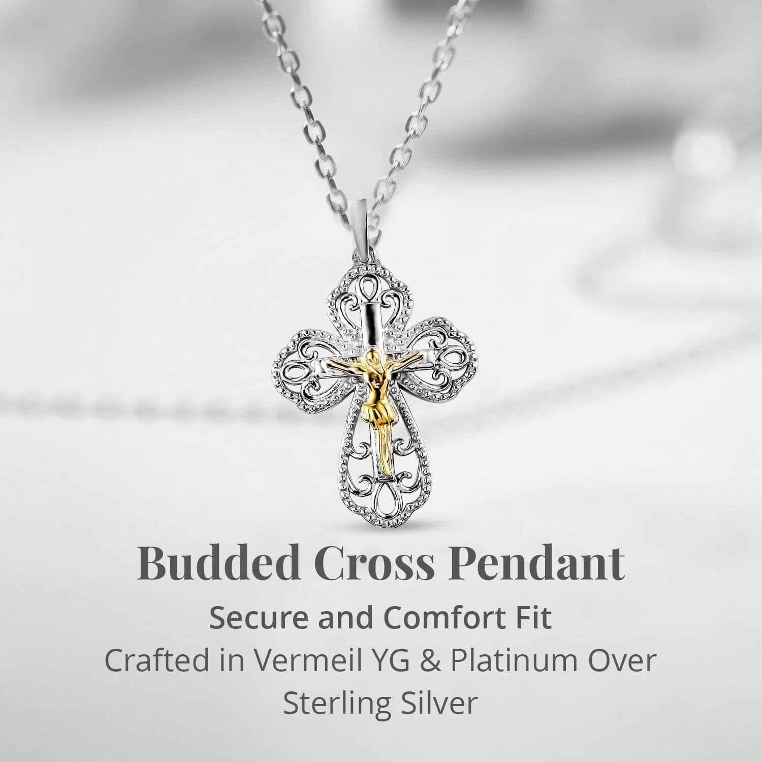Crucifix Cross Dainty Chain Pendant Necklace 925 Sterling Silver Platinum Plated Stainless Steel 20" Costume Jewelry for Women Catholic Faith Christian Religious Birthday Christmas Gifts - Image 4