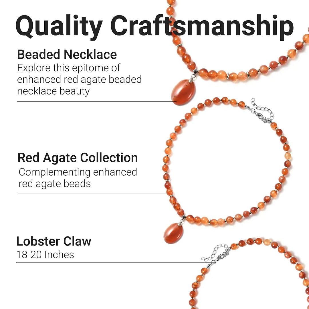 Crystal Bead Pendant Beaded Necklace for Women Costume Necklaces Her Promise Statement Jewelry - Healing Size 18 Inches - Engagement, Wedding, Anniversary - Birthday Christmas Gifts for Womens - Image 3
