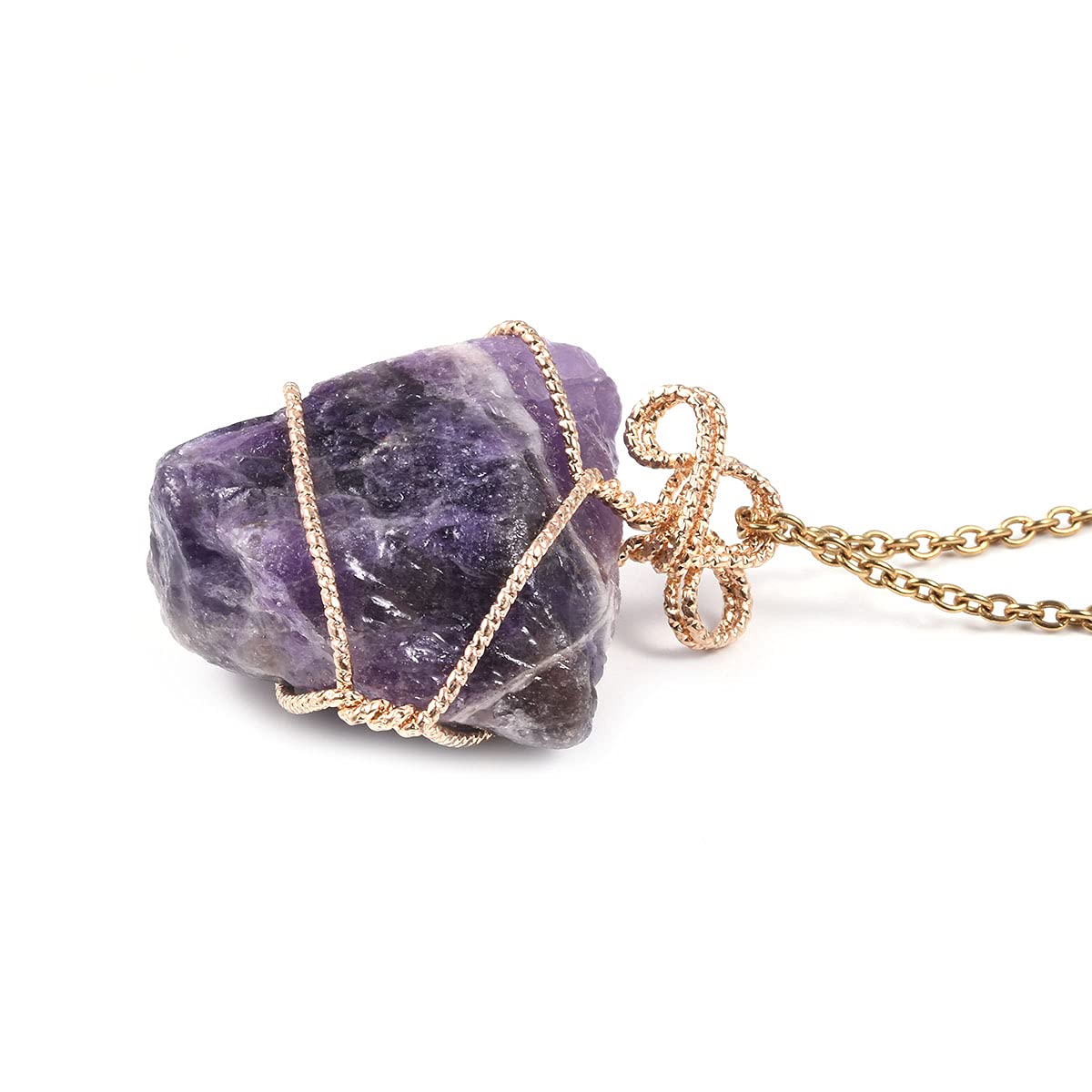 Crystal Necklaces - Handmade Healing Amethyst & Rose Quartz, Fluorite & White Crystal, Citrine & Tiger's Eye Raw Gemstone Necklace Sets - 24" Necklace Set of 2 Jewelry Women Christmas Gifts - Image 7