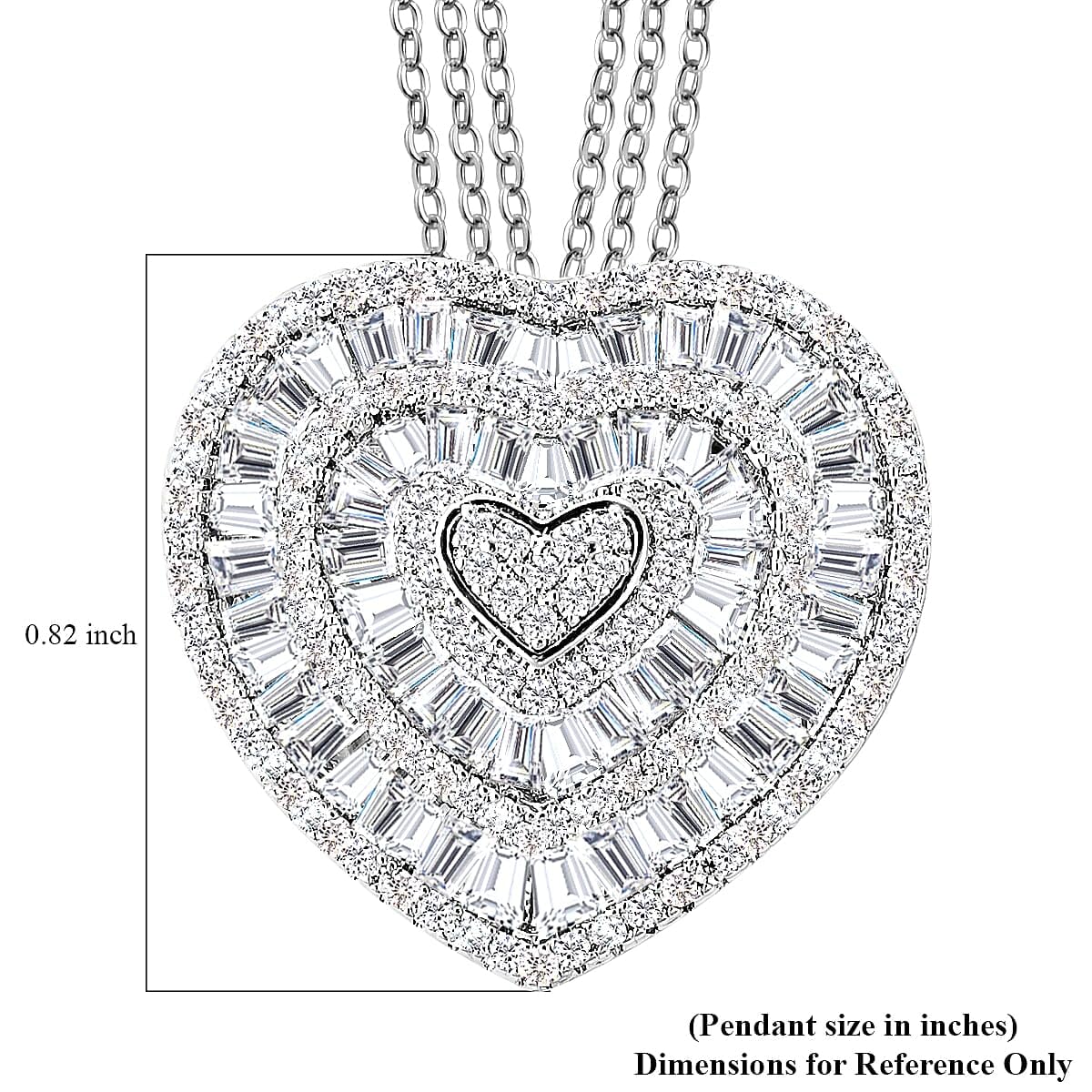 Cubic Zirconia Heart Necklaces for Women - CZ Heart Pendant Necklaces - Unique Statement Love Sparkling Cubic Zirconia Jewelry 20 Inches - Anniversary Wedding Birthday Christmas Gifts for Women - Image 6