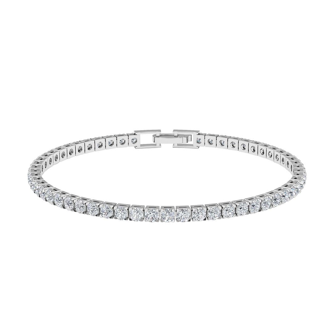 Cubic Zirconia Tennis Bracelets for Women - Stackable Charm Bracelet Bride CZ Jewelry for Her - Size 8 Inches Promise Unique Cute - Engagement Anniversary Wedding Christmas Gifts