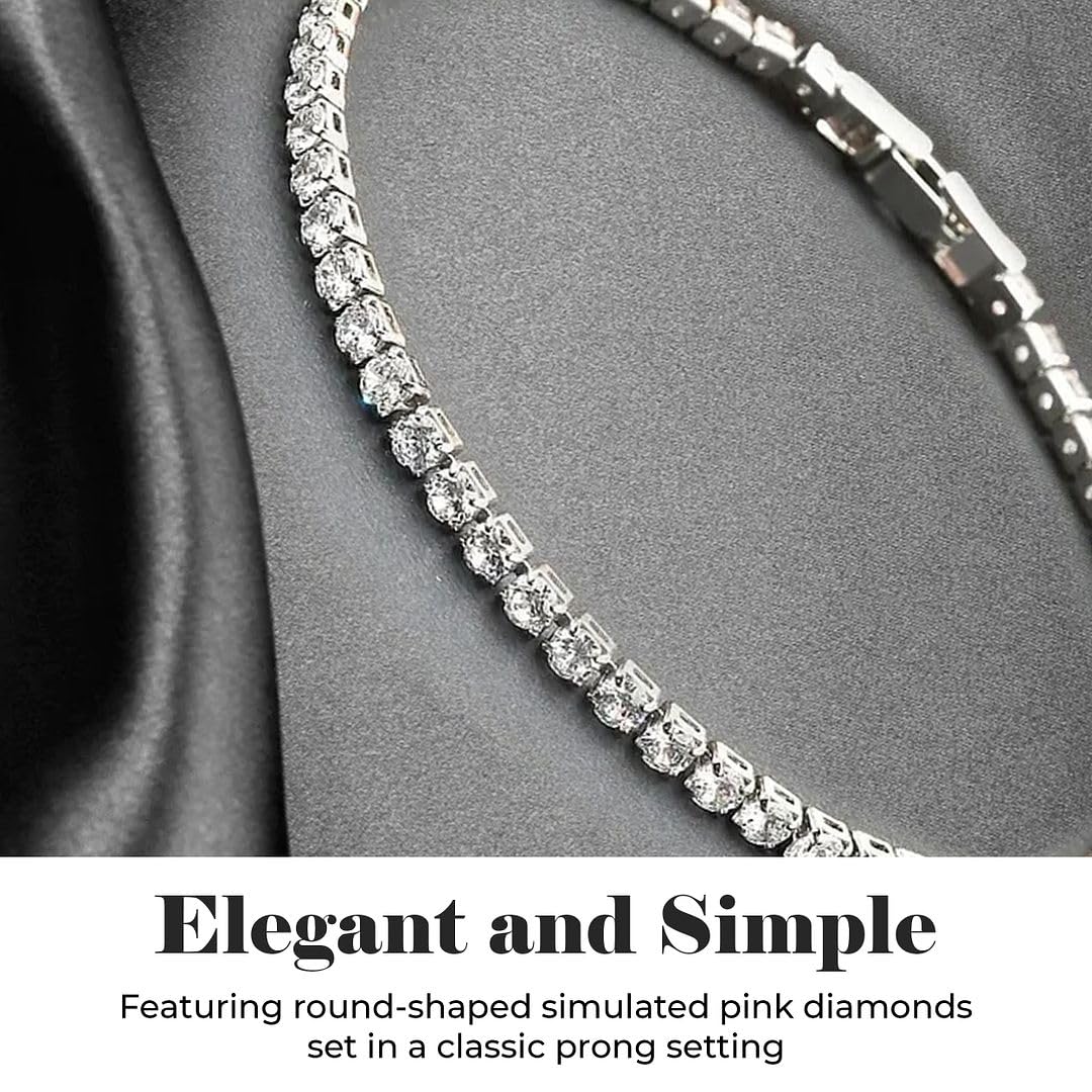 Cubic Zirconia Tennis Bracelets for Women - Stackable Charm Bracelet Bride CZ Jewelry for Her - Size 8 Inches Promise Unique Cute - Engagement Anniversary Wedding Christmas Gifts - Image 3