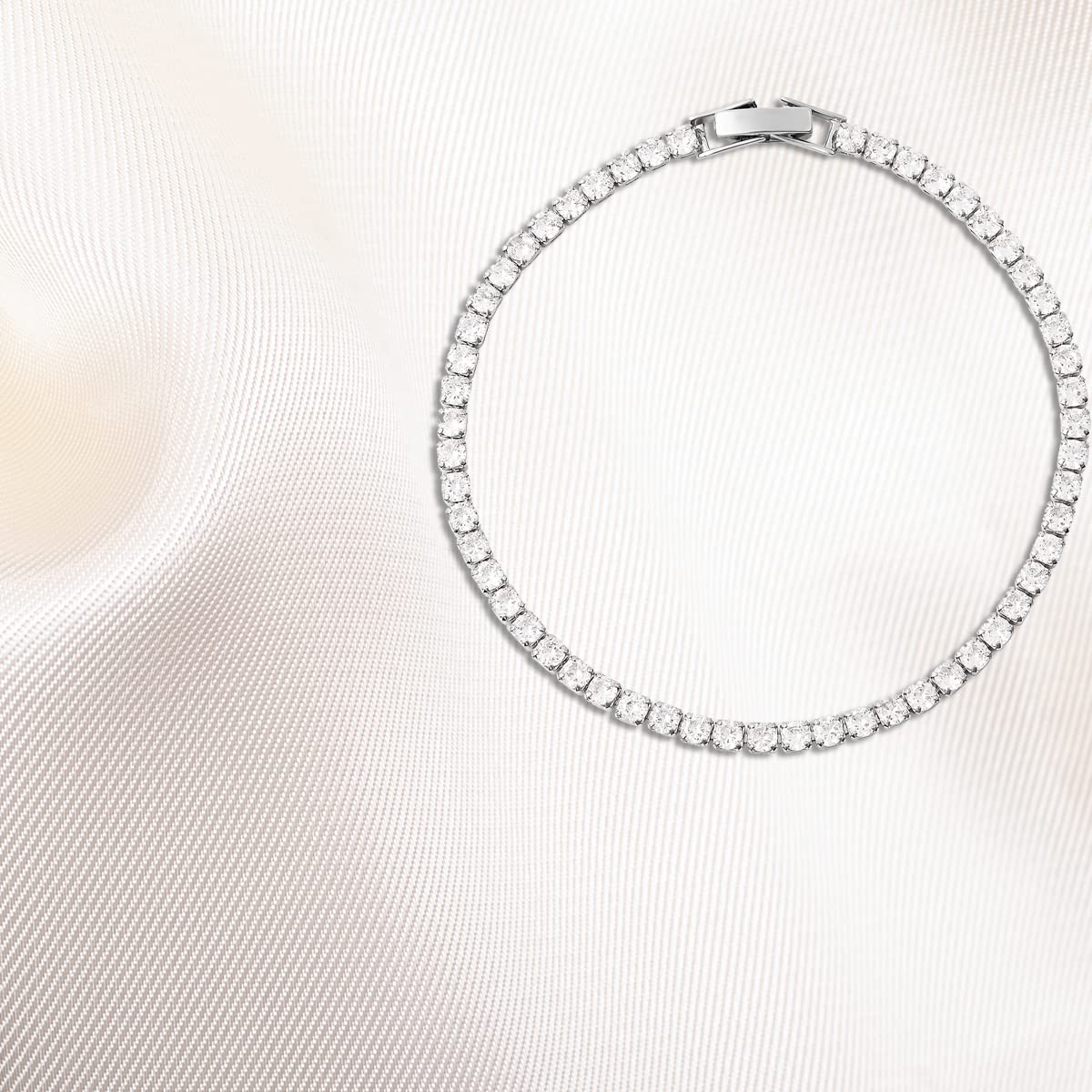Cubic Zirconia Tennis Bracelets for Women - Stackable Charm Bracelet Bride CZ Jewelry for Her - Size 8 Inches Promise Unique Cute - Engagement Anniversary Wedding Christmas Gifts - Image 7