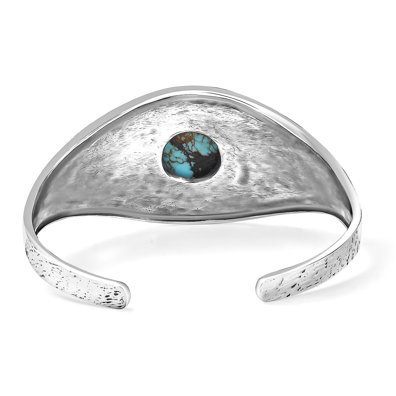 D'Joy Artisan Crafted Blue Moon Turquoise 8.25 ctw Cactus Dragonfly and Sunflower Cuff Bracelet in Black Oxidized Sterling Silver 7.25 In Christmas Gifts - Image 2
