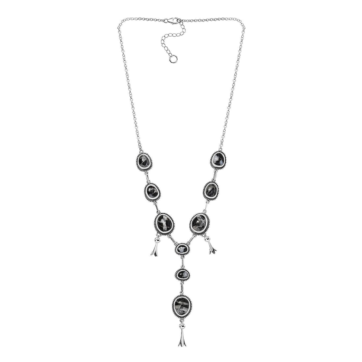 D'Joy Artisan Crafted White Buffalo 25 ctw Necklace 18-20 Inches in Sterling Silver Christmas Gifts - Image 3
