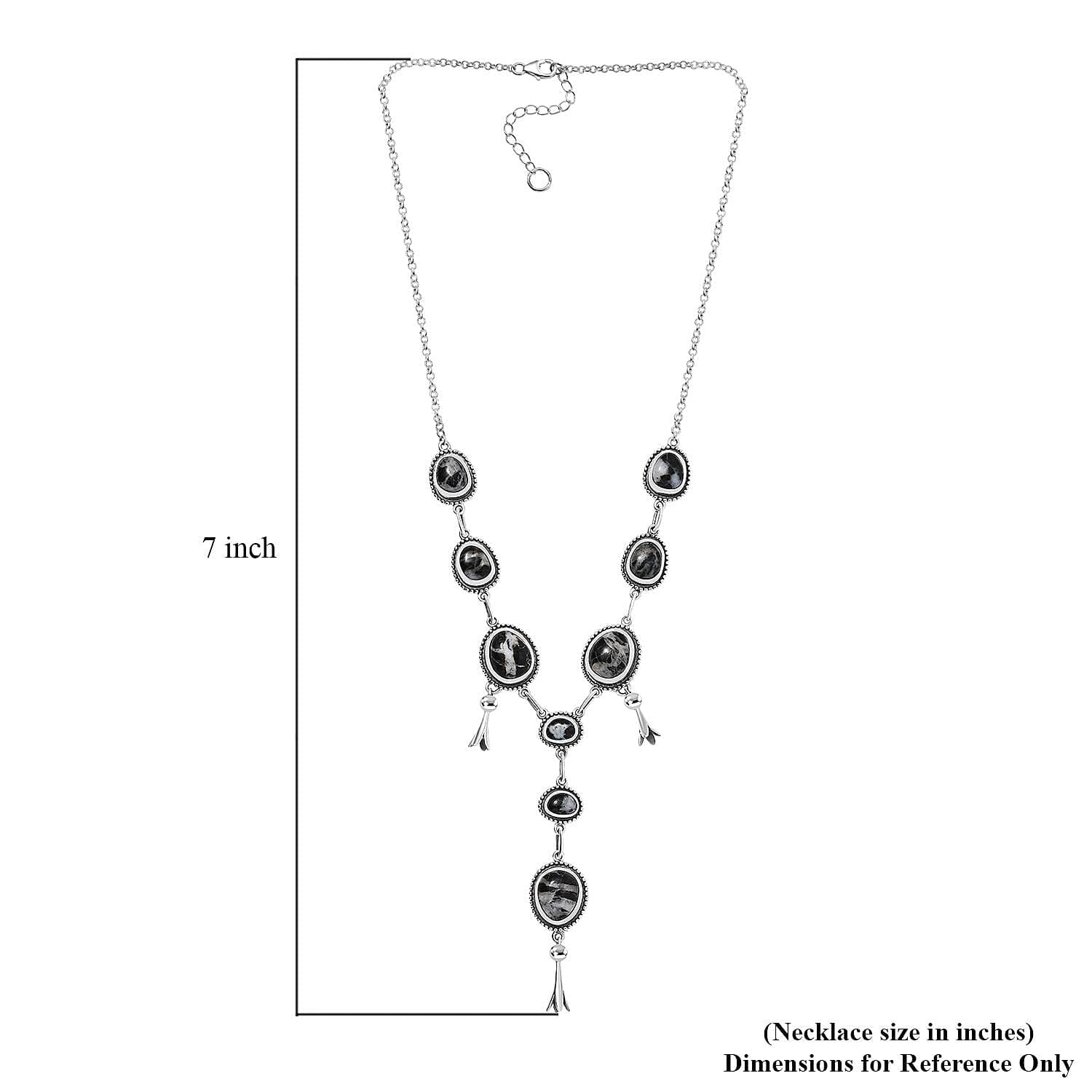 D'Joy Artisan Crafted White Buffalo 25 ctw Necklace 18-20 Inches in Sterling Silver Christmas Gifts - Image 4