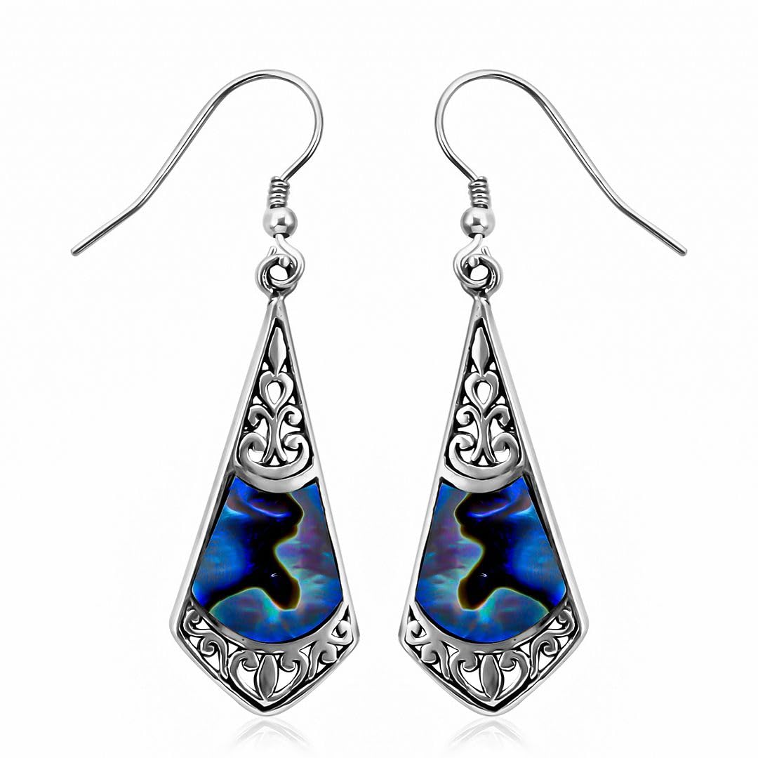 Dangle Earrings for Women Boho - Colorful Beach Jewelry in 925 Sterling Silver Funky Colorful Beautiful Jewelry Birthday Christmas Gifts