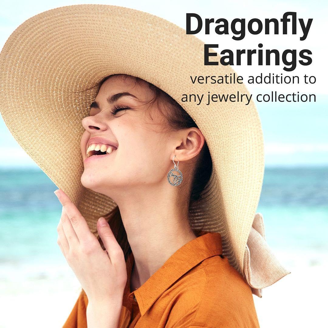 Dragonfly Dangle Earrings for Women 925 Sterling Silver Jewelry Birthday Christmas Gifts - Image 2