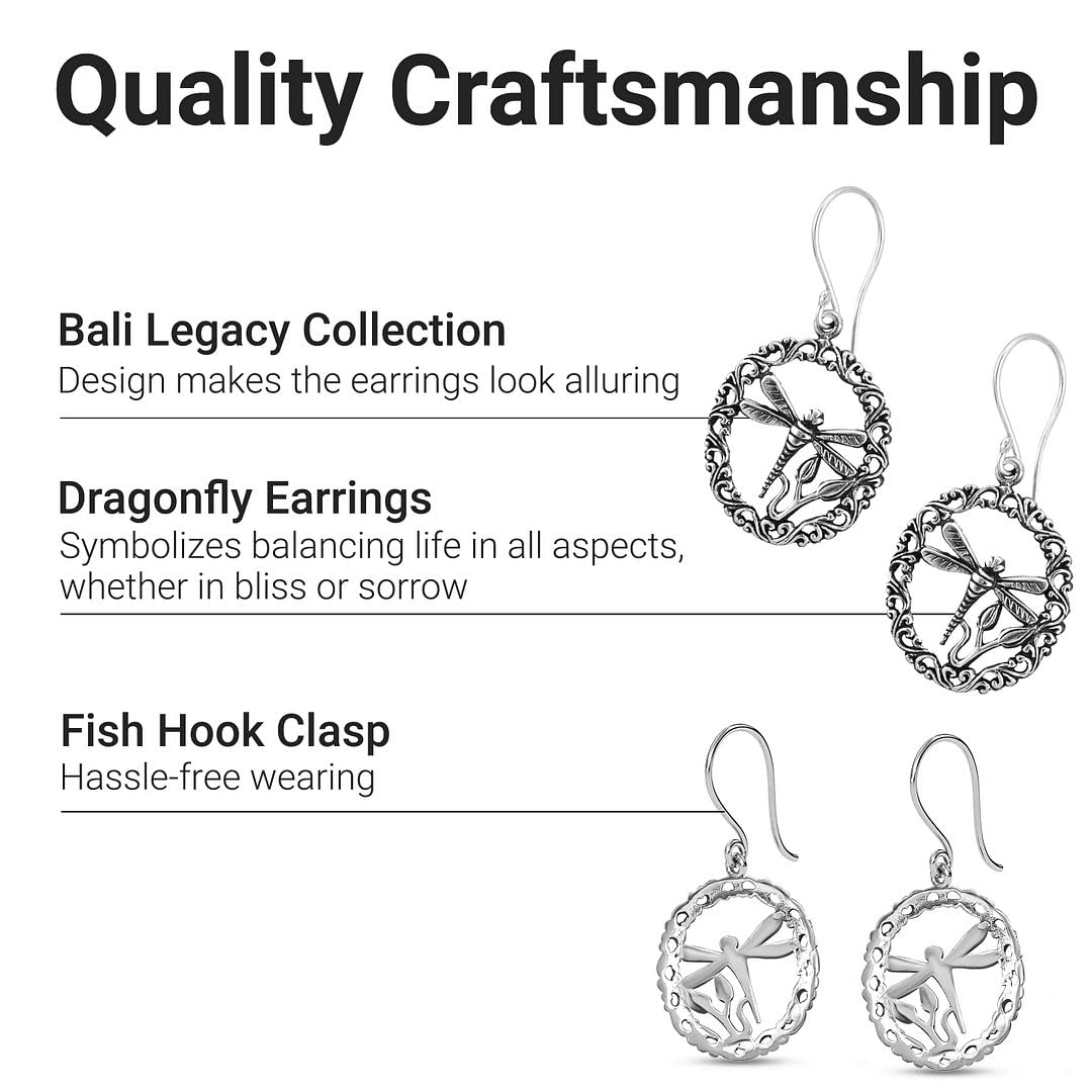 Dragonfly Dangle Earrings for Women 925 Sterling Silver Jewelry Birthday Christmas Gifts - Image 3