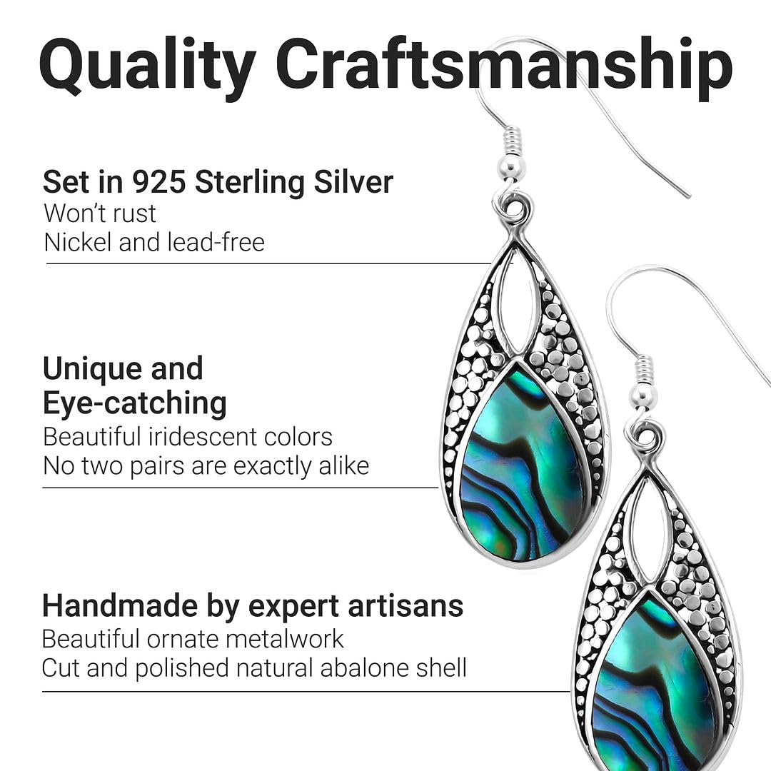 Drop Earrings for Women Dangle - Unique Boho Beach Earrings in 925 Sterling Silver - Costume Vintage Jewelry Birthday Christmas Gifts - Image 3