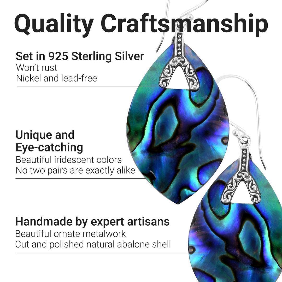 Earrings for Women Vintage - Drop Dangle Boho Beach Earrings in 925 Sterling Silver Vintage Jewelry Birthday Christmas Gifts - Image 3