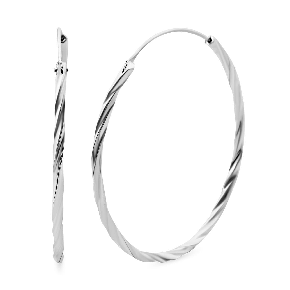 Endless Hoop Earrings for Women Jewelry 925 Sterling Silver Twisted Everyday Jewelry Minimalist Birthday Christmas Gifts for Women