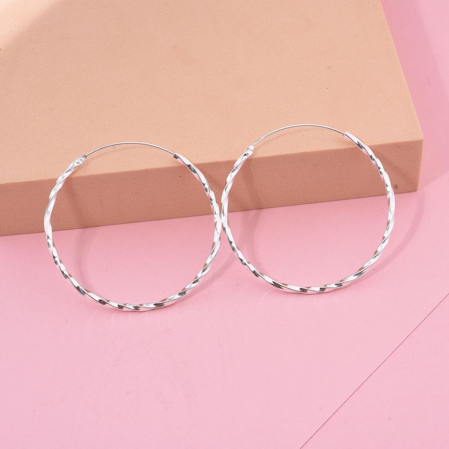 Endless Hoop Earrings for Women Jewelry 925 Sterling Silver Twisted Everyday Jewelry Minimalist Birthday Christmas Gifts for Women - Image 2