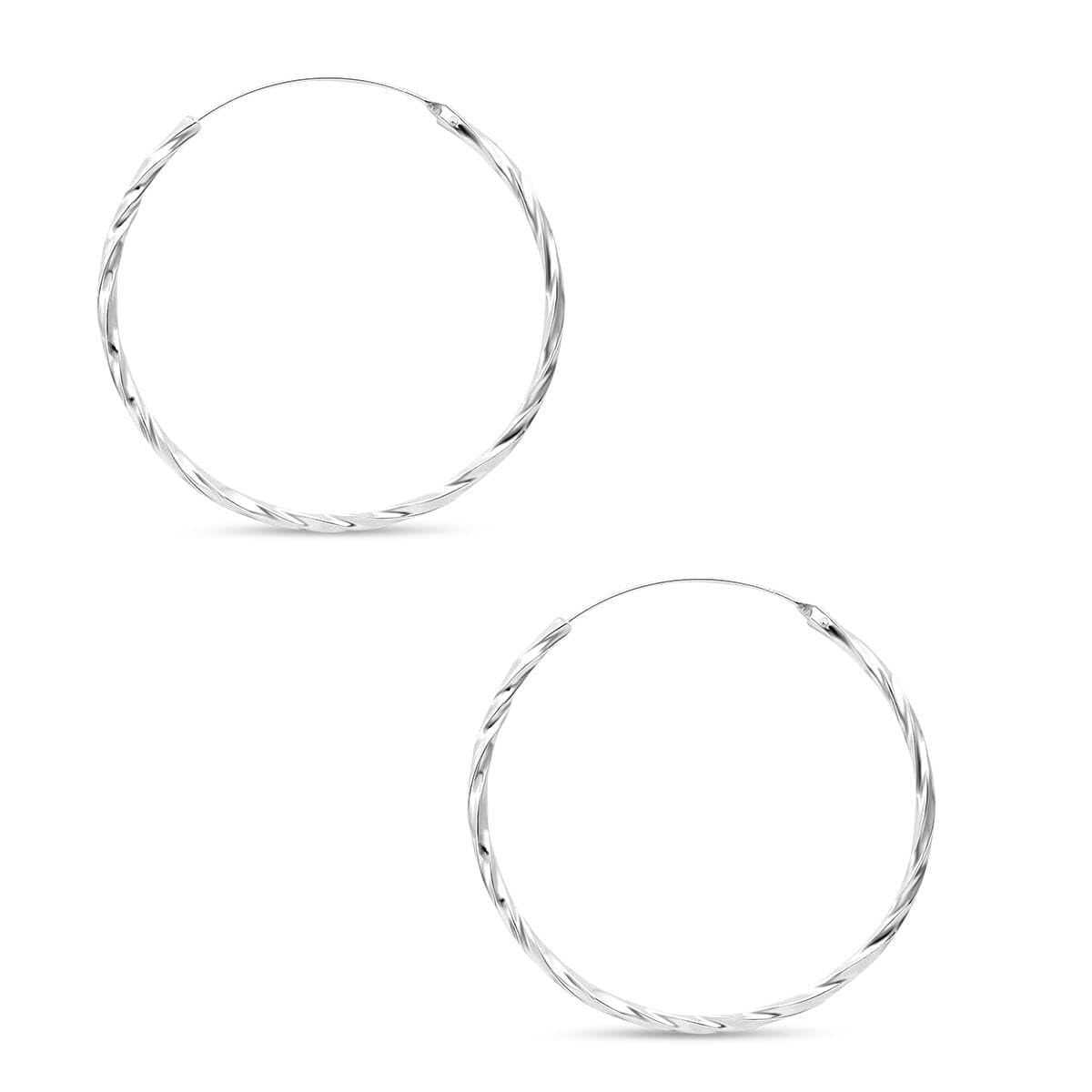Endless Hoop Earrings for Women Jewelry 925 Sterling Silver Twisted Everyday Jewelry Minimalist Birthday Christmas Gifts for Women - Image 4