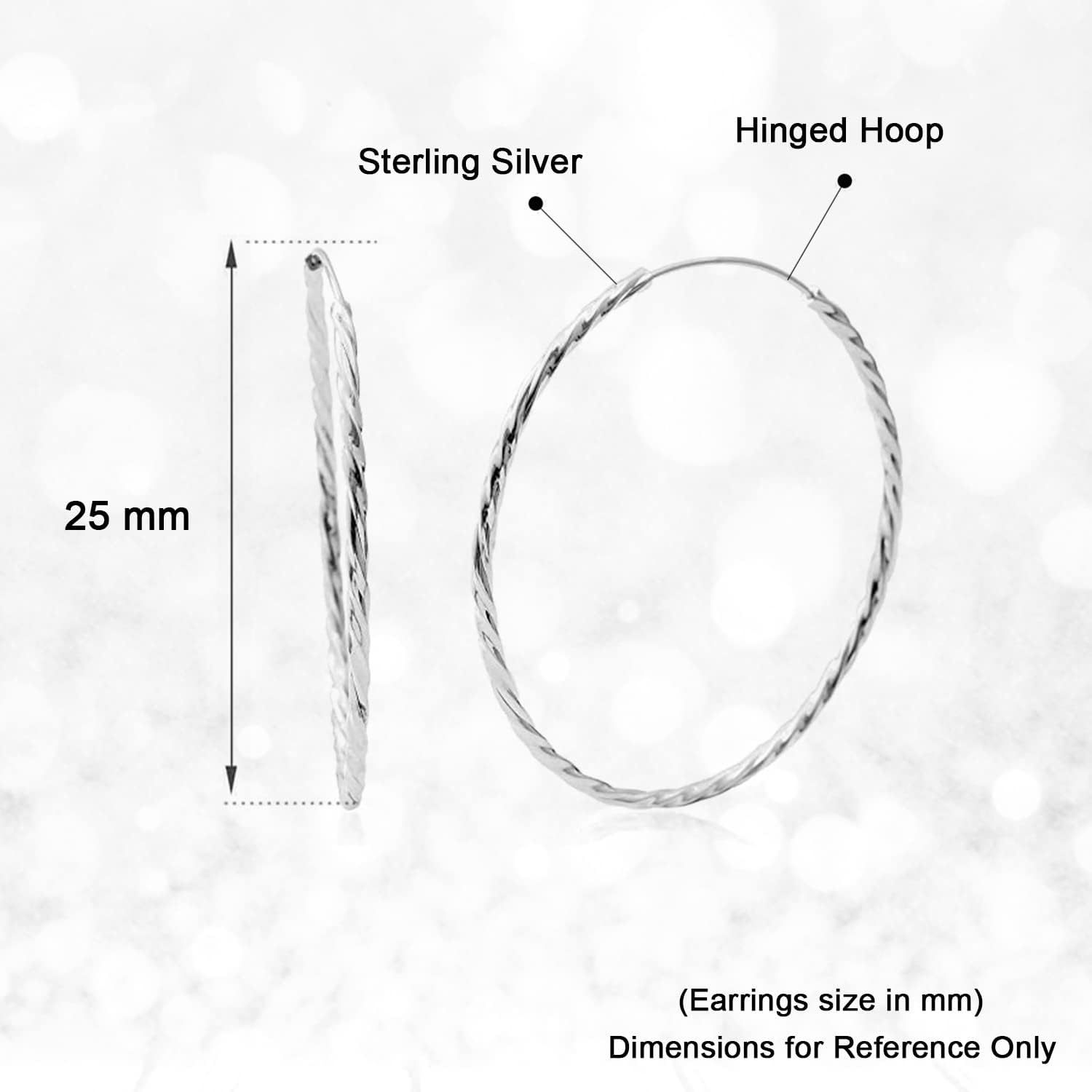 Endless Hoop Earrings for Women Jewelry 925 Sterling Silver Twisted Everyday Jewelry Minimalist Birthday Christmas Gifts for Women - Image 5