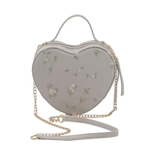 Faux Leather Heart Crossbody Bag Zipper Closure Shoulder Strap Tote Bag Statement Gifts - Image 8