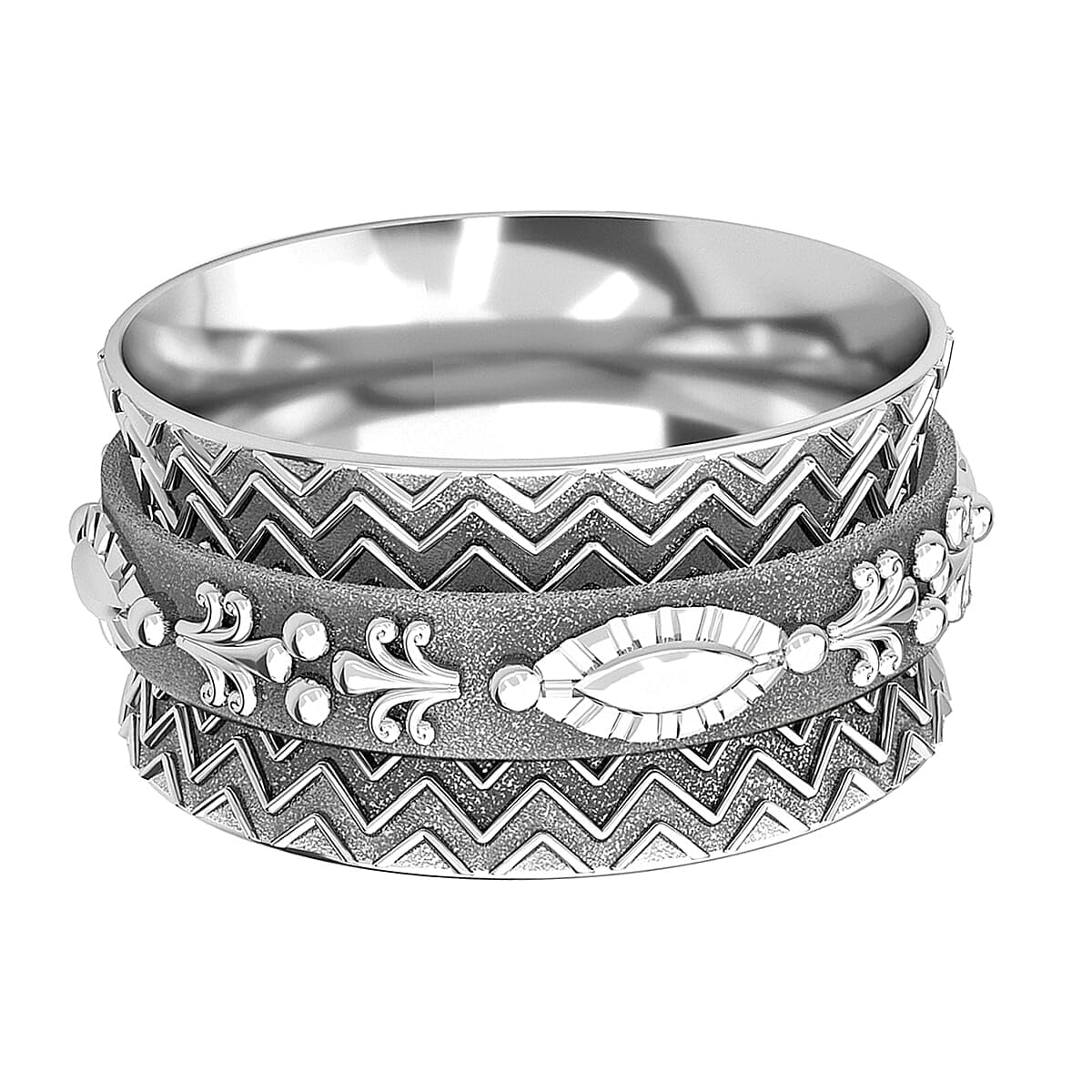 Fidget Ring Women - Anxiety Rings for Women in 925 Sterling Silver - Floral Fashion Cute Spinner Summer Boho Jewelry - Oxidized Thumb Band Worry Stress Relief - Gifts for Womens - Image 8