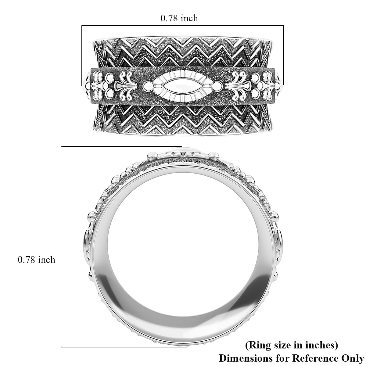 Fidget Ring Women - Anxiety Rings for Women in 925 Sterling Silver - Floral Fashion Cute Spinner Summer Boho Jewelry - Oxidized Thumb Band Worry Stress Relief - Gifts for Womens - Image 9