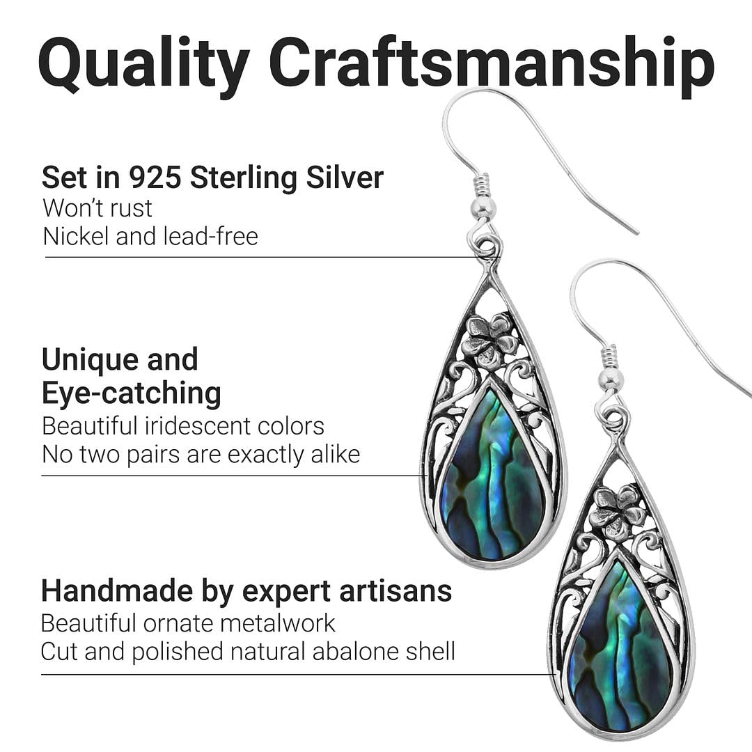 Funky Earrings for Women - Sterling Silver Unique Vintage Beach Earrings - Jewelry Anniversary Birthday Christmas Gifts - Image 3