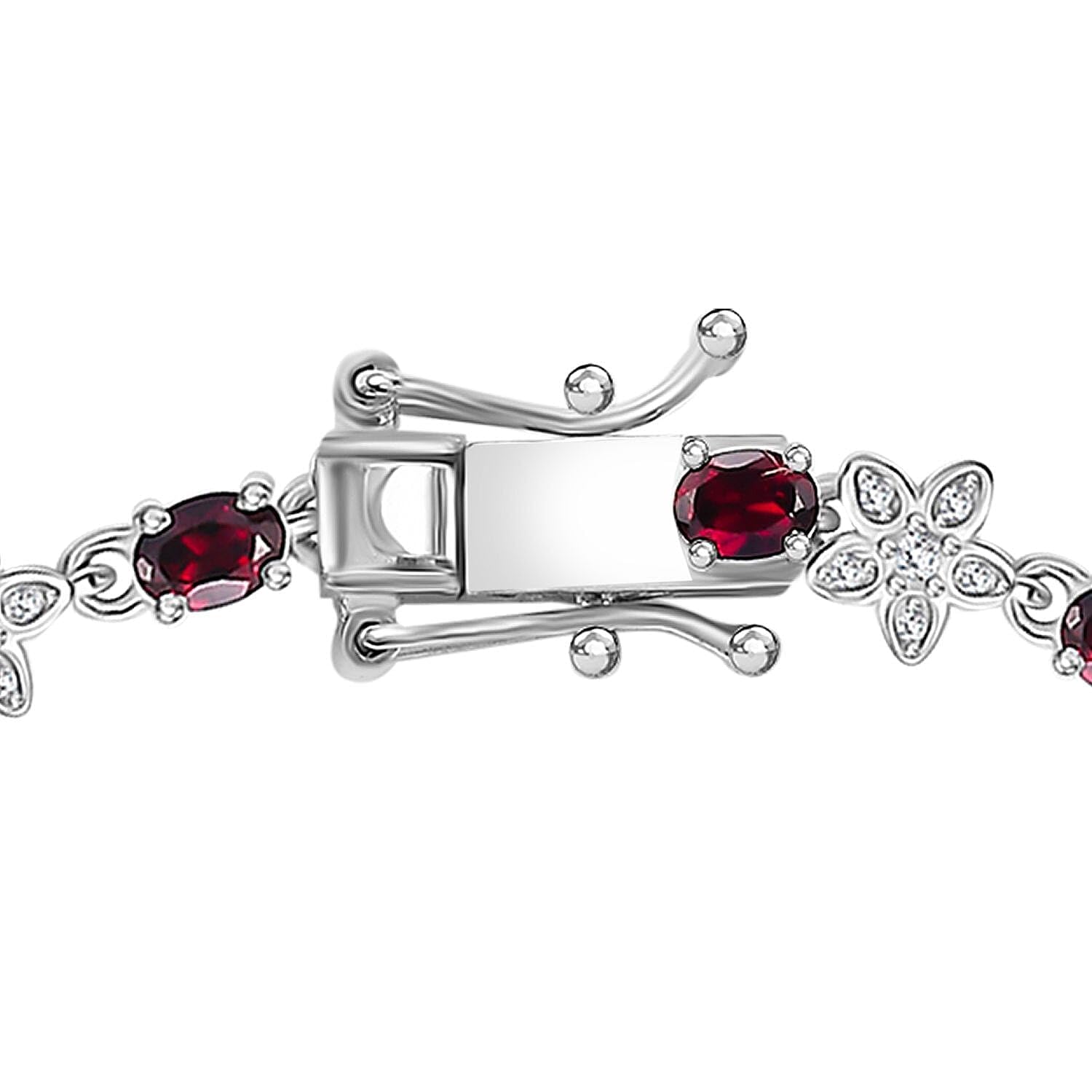 Garnet Moissanite 925 Sterling Silver Rhodium Plated Bracelet for Women Jewelry Birthday Christmas Gifts - Image 4