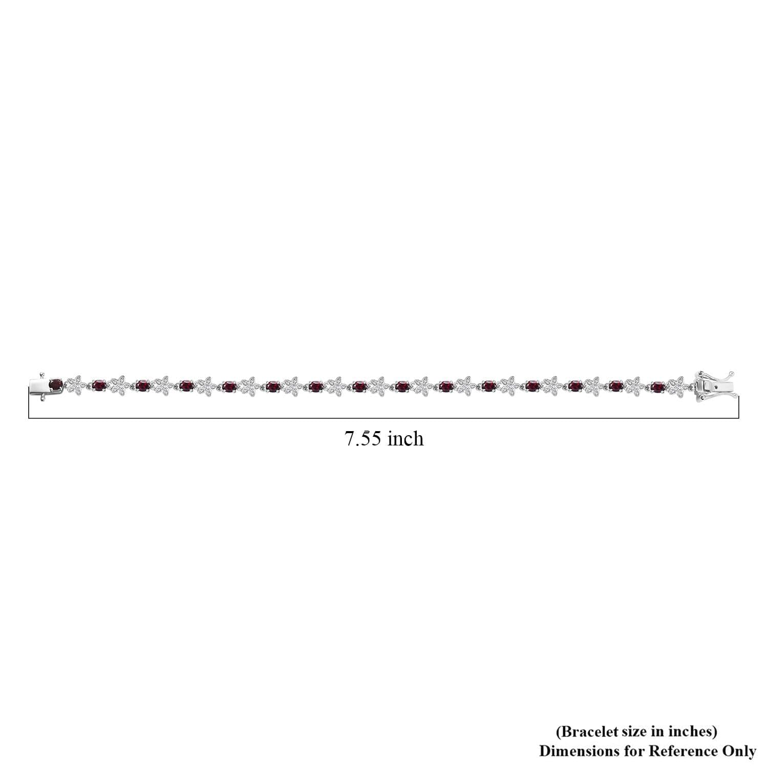 Garnet Moissanite 925 Sterling Silver Rhodium Plated Bracelet for Women Jewelry Birthday Christmas Gifts - Image 5