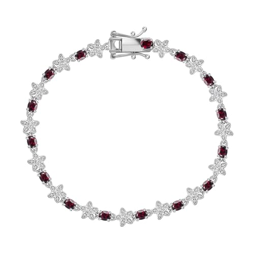 Garnet Moissanite 925 Sterling Silver Rhodium Plated Bracelet for Women Jewelry Birthday Christmas Gifts - Image 6