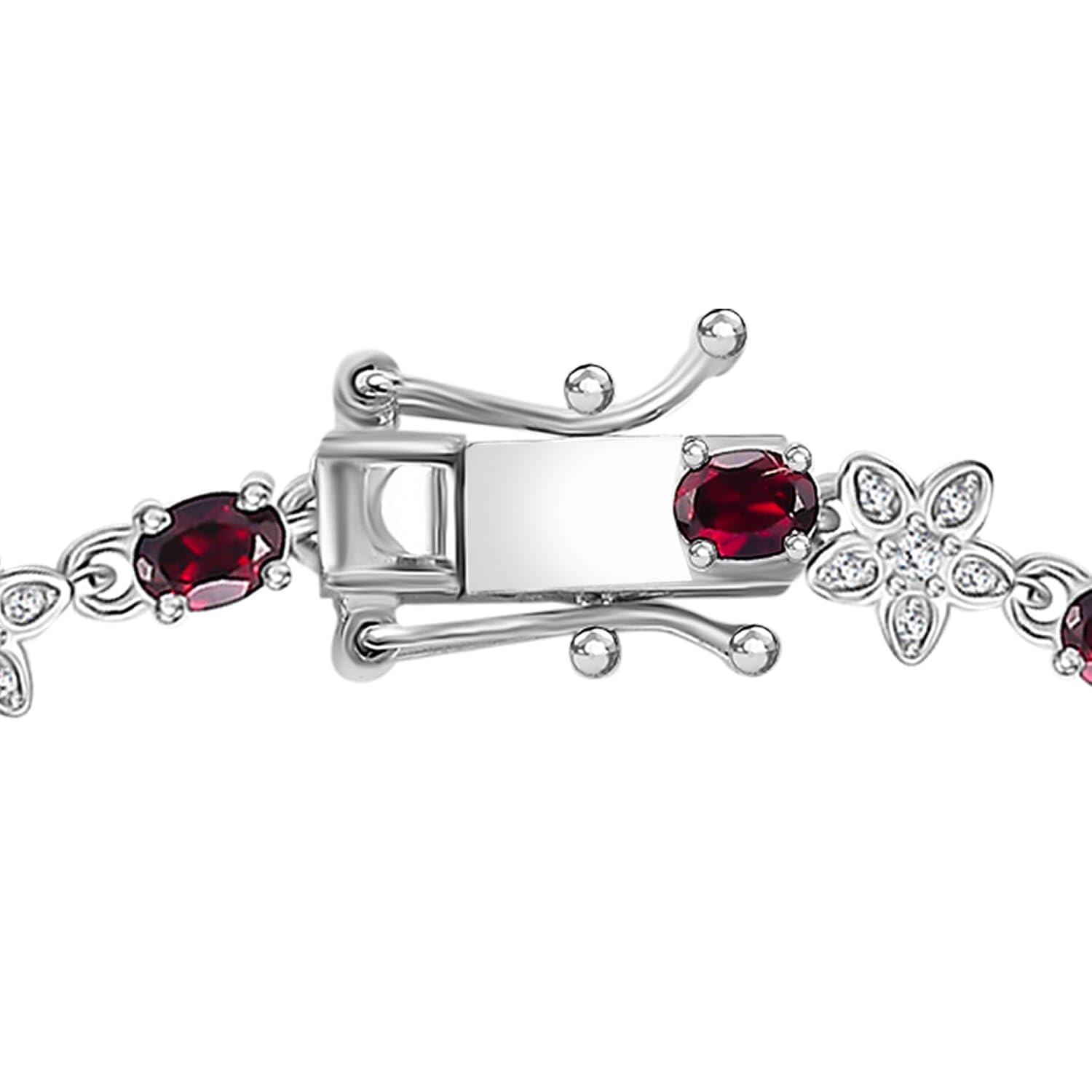 Garnet Moissanite 925 Sterling Silver Rhodium Plated Bracelet for Women Jewelry Birthday Christmas Gifts - Image 4