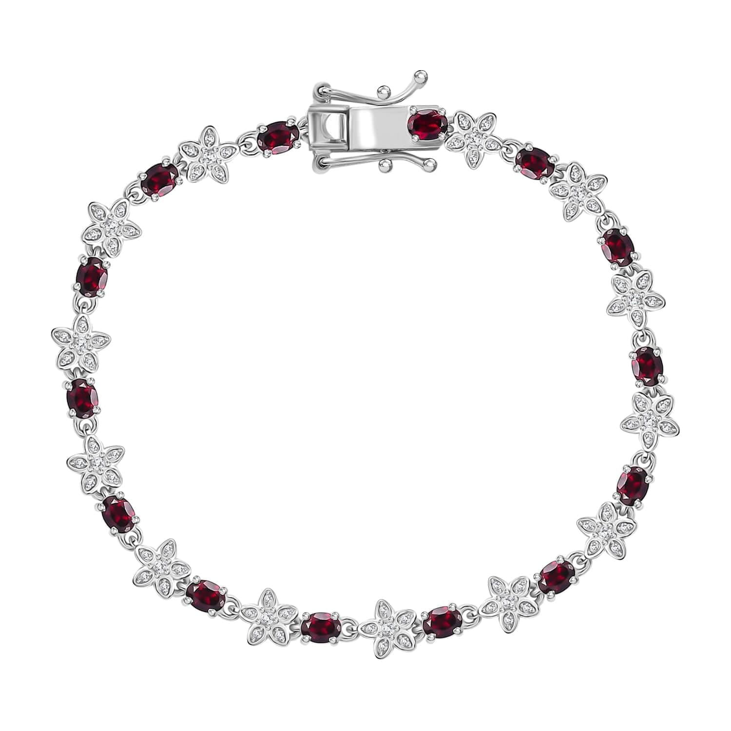 Garnet Moissanite 925 Sterling Silver Rhodium Plated Bracelet for Women Jewelry Birthday Christmas Gifts - Image 6