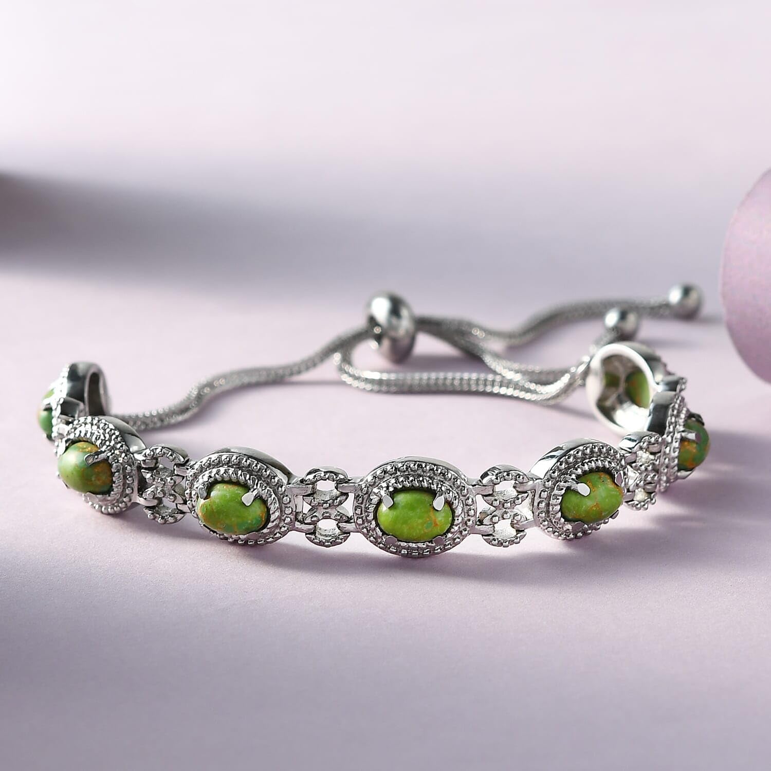 Gemstone Bolo Bracelet for Women Jewelry - Stainless Steel Statement Beachy Boho Summer Bracelets Her Cute - Western Jewelry for Women - Engagement Wedding Anniversary Birthday Christmas Gifts - Image 2