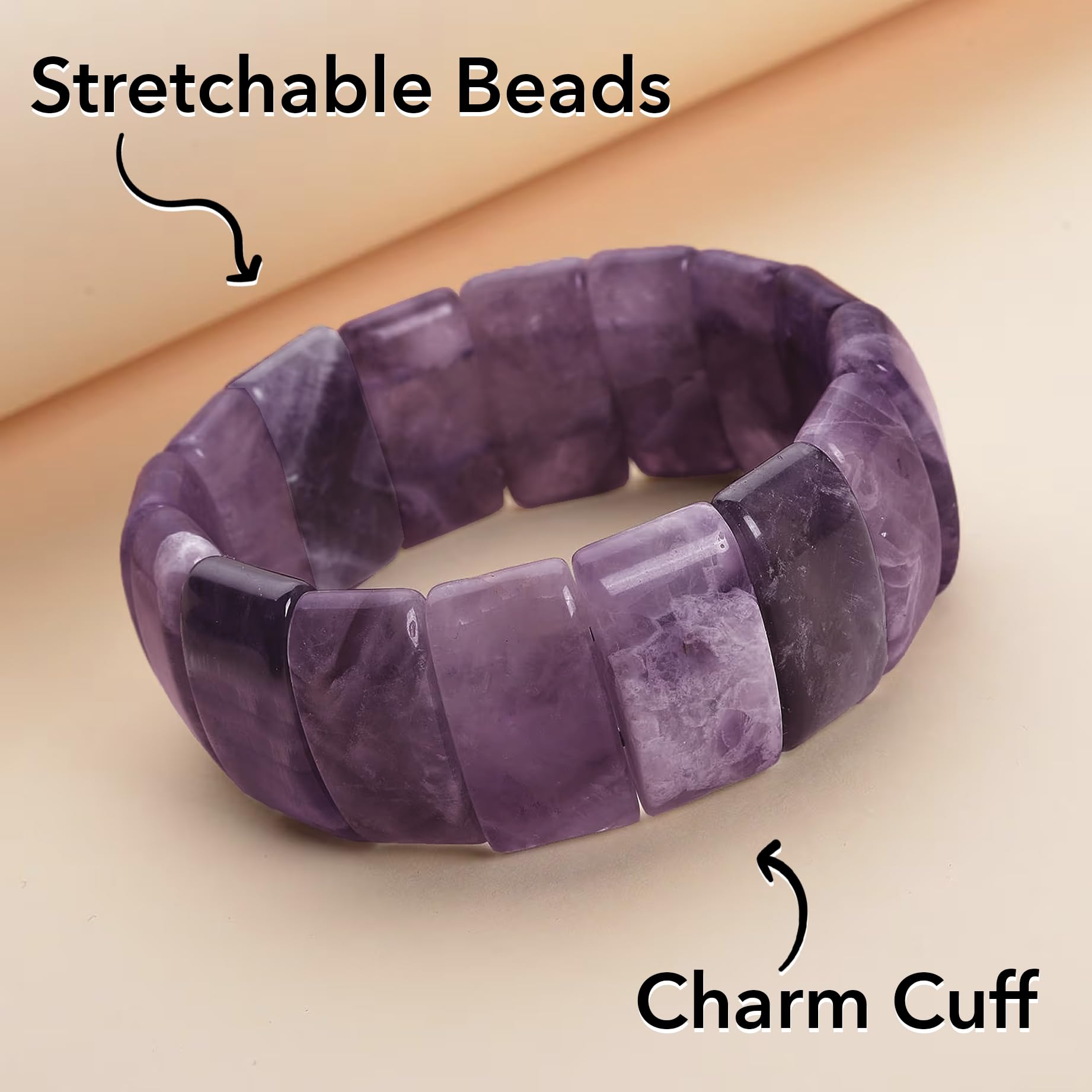 Gemstone Bracelets for Women - Friendship Charm Cute Cuff Bracelets for Men - Bangle Boho Beach Summer Stretch Beaded Jewelry - Wedding Birthday Anniversary Engagement Christmas Gifts for Women - Image 5