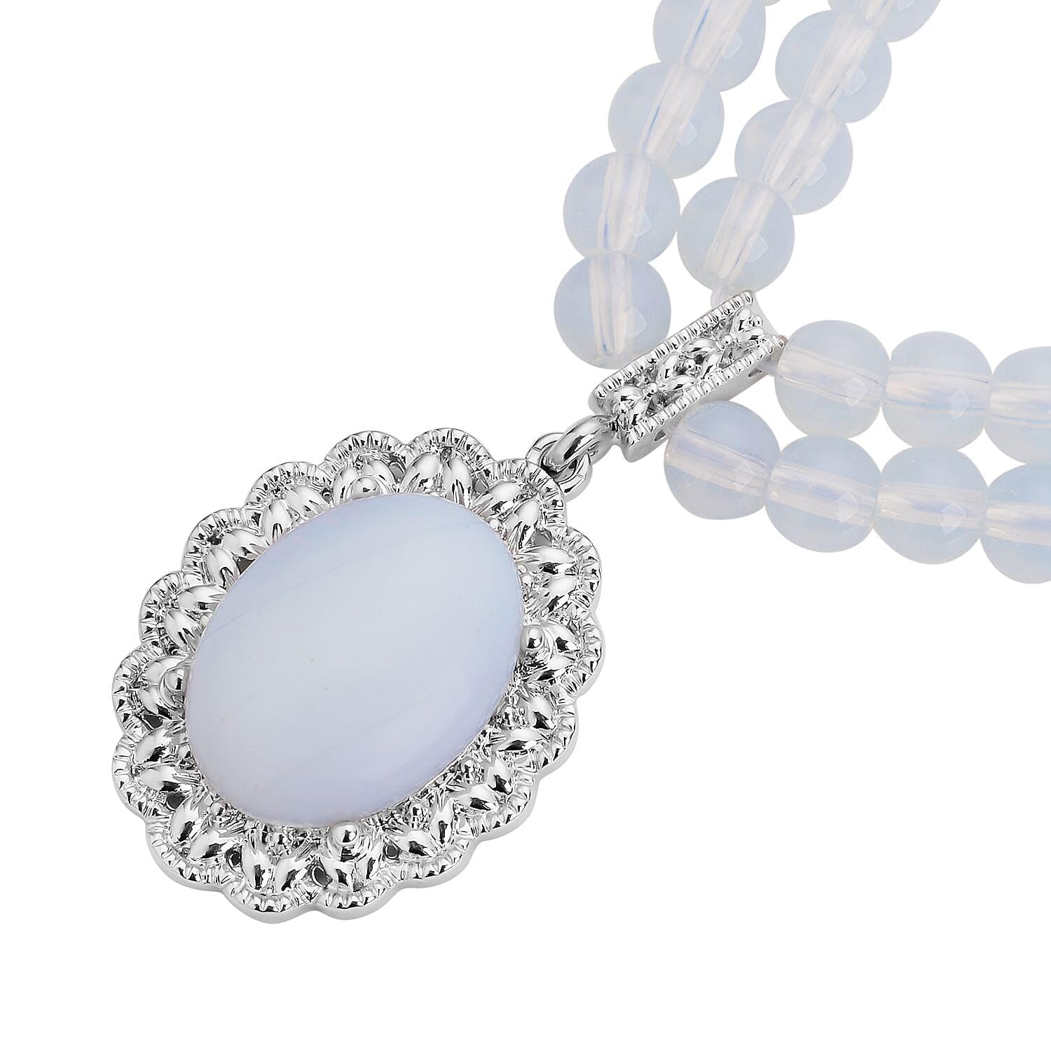 Gemstones Mix Silvertone Beaded Necklace for Women Jewelry Size 18-20" Birthday Christmas Gifts - Image 4