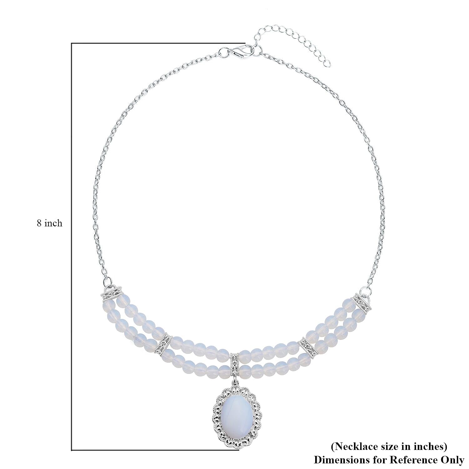 Gemstones Mix Silvertone Beaded Necklace for Women Jewelry Size 18-20" Birthday Christmas Gifts - Image 5