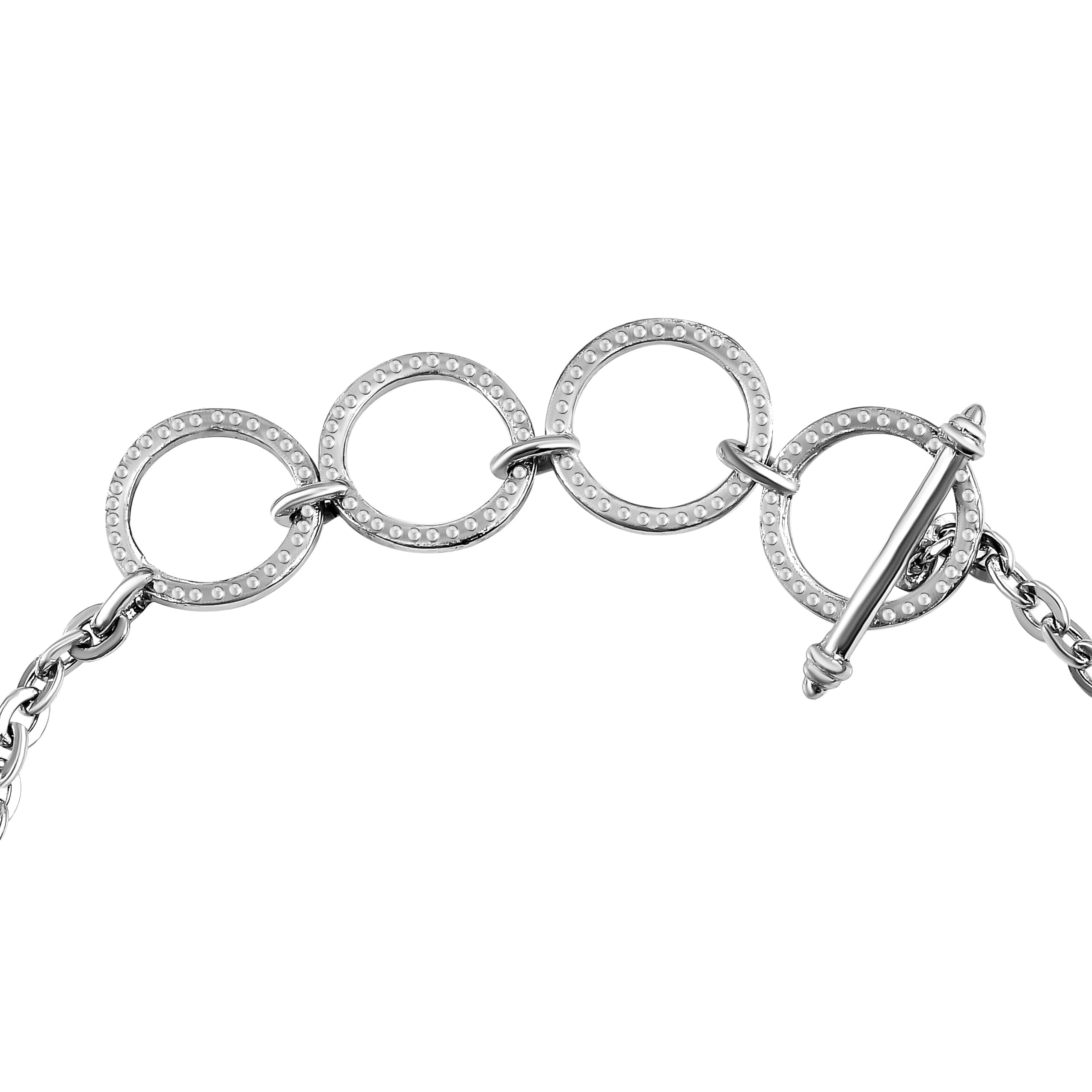 Gemstones Stainless Steel Bracelet with Toggle Clasp for Women Jewelry .5" Birthday Christmas Gifts for Women - Image 4