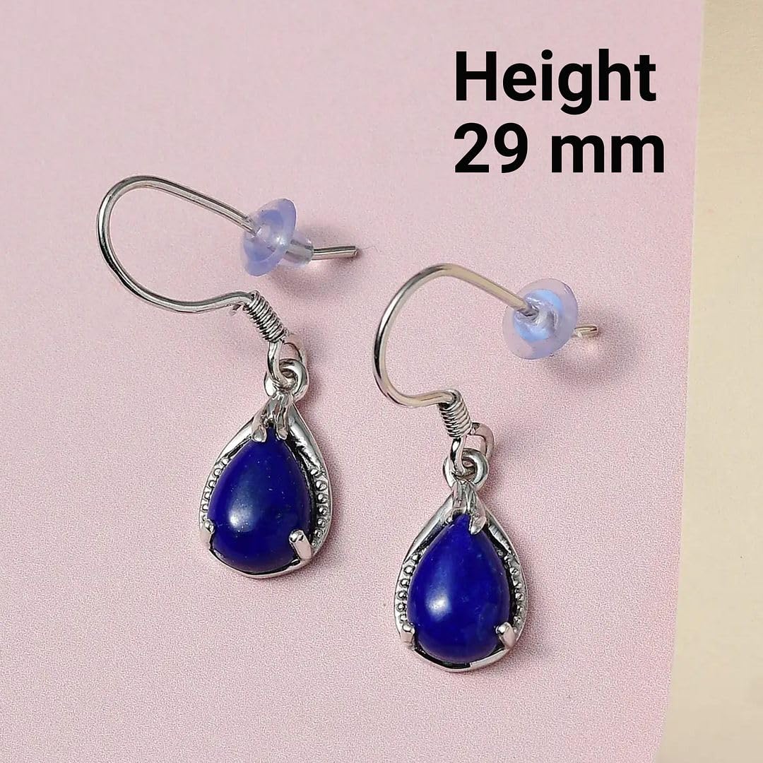 Genuine Gemstone Drop Dangle Earrings for Women 925 Sterling Silver Fish Hook Birthday Christmas Gifts for Women for Her Ct 4.2 - Image 4