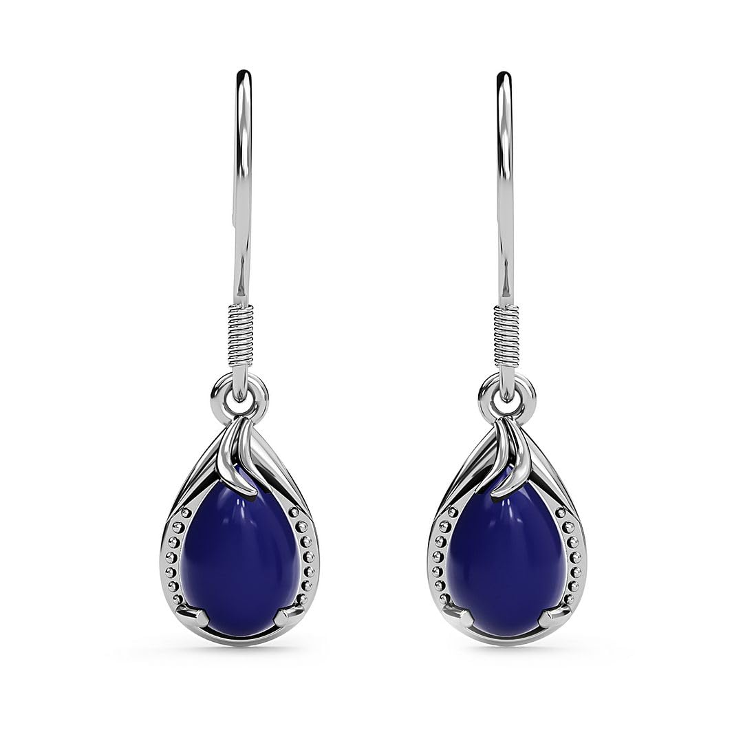 Genuine Gemstone Drop Dangle Earrings for Women 925 Sterling Silver Fish Hook Birthday Christmas Gifts for Women for Her Ct 4.2